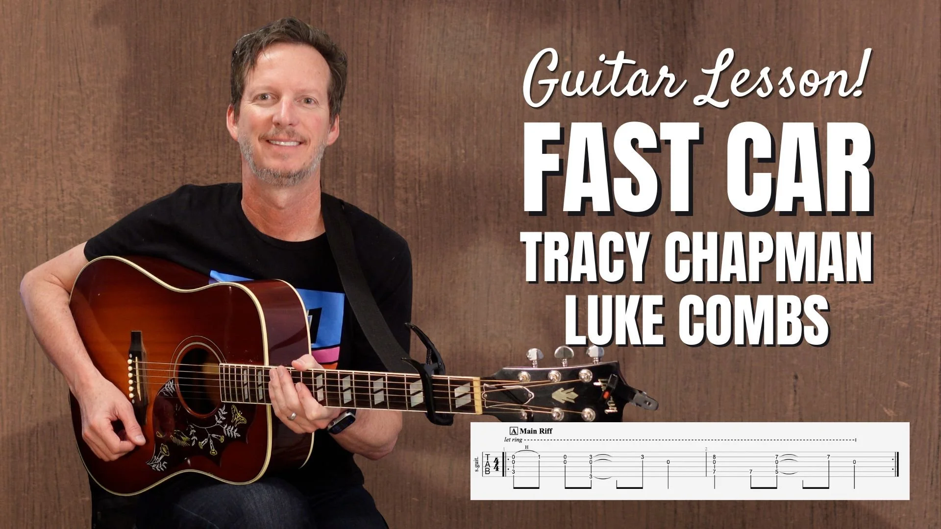 Luke Combs &amp; Tracy Chapman - Fast Car - Guitar Lesson and Tutorial
