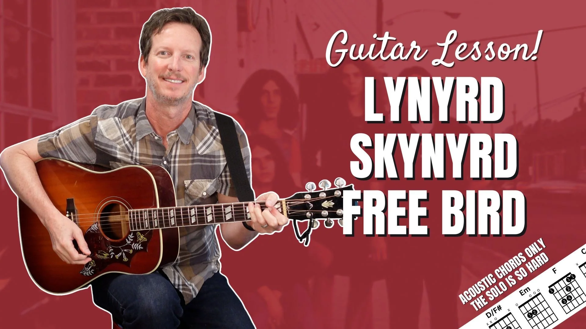 Lynyrd Skynyrd - Free Bird - Acoustic Guitar Lesson and Tutorial (4K)