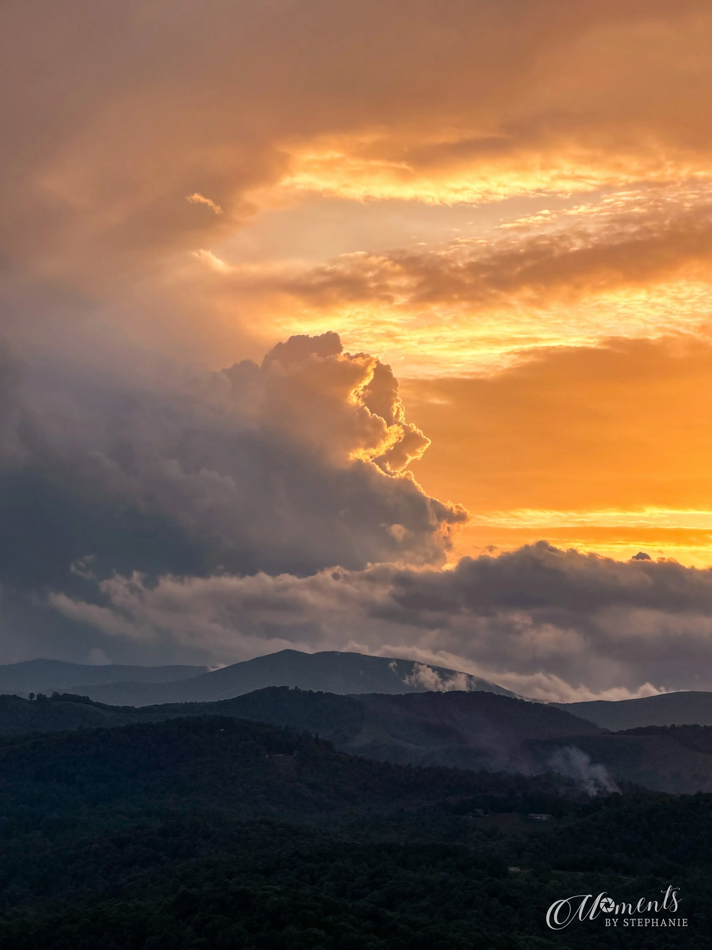 &ldquo;The Evening Unfolds&rdquo;

The sun had already set, but the sky wasn&rsquo;t finished

Last night, just off the Blue Ridge Parkway near Grandfather Mountain, the sky put on an encore. Towering storm clouds, pockets of golden light, and layers