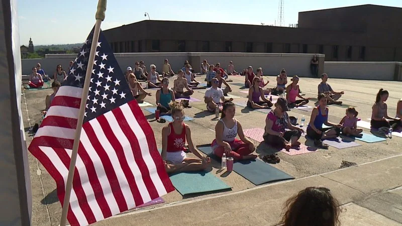 rooftop yoga class