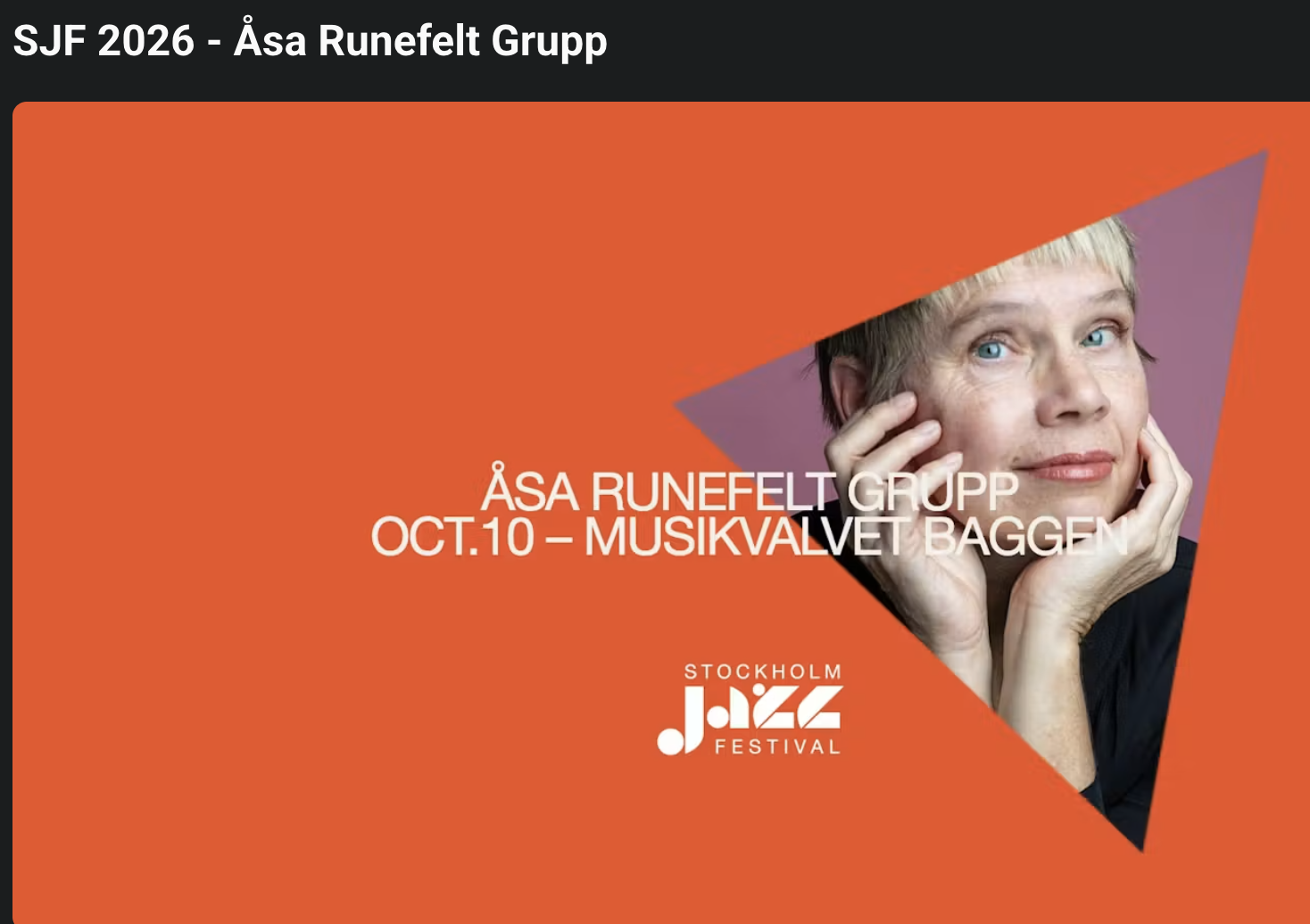 Sthlm Jazz Fest - Åsa Runefelt Group