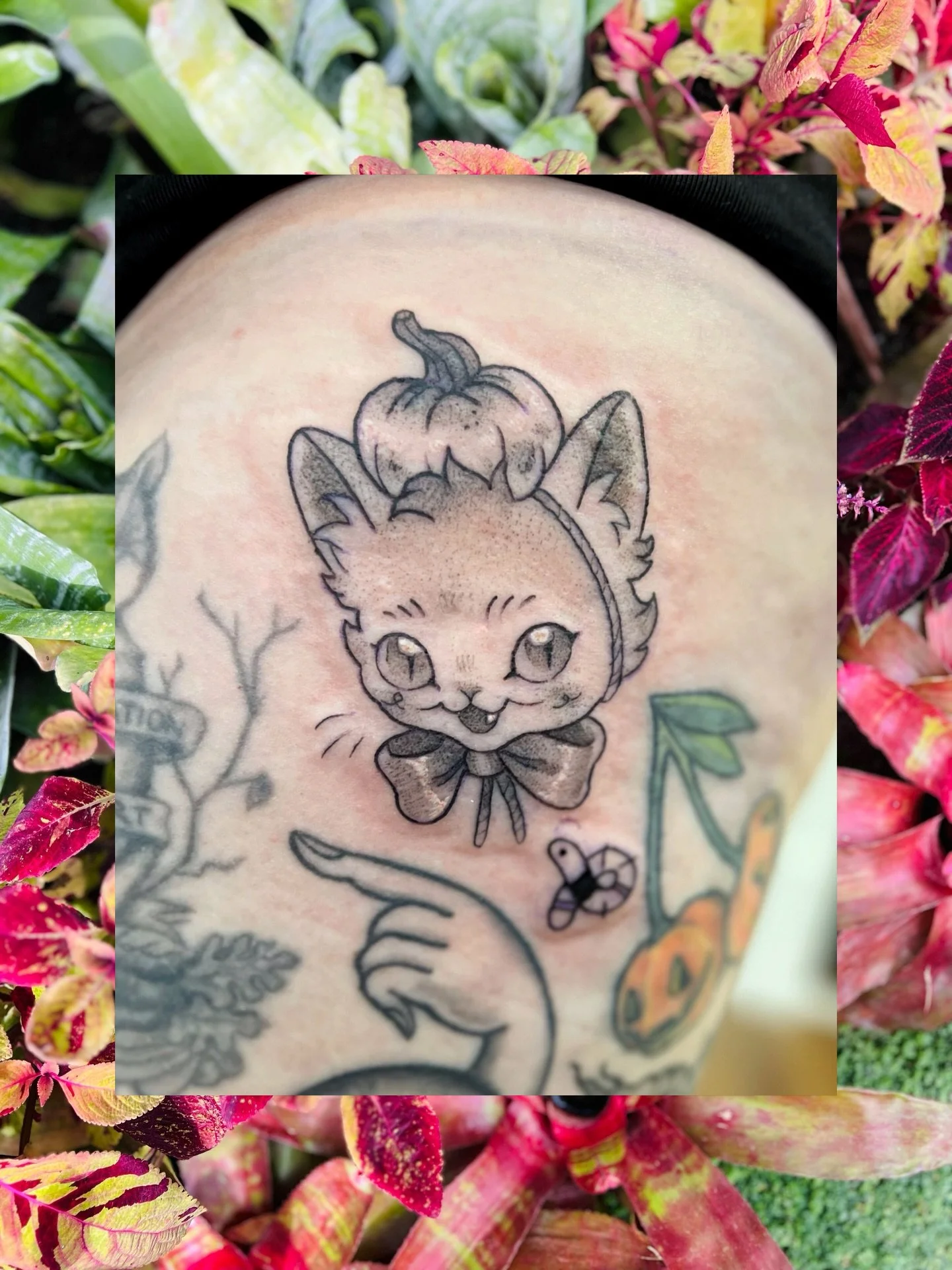 Little Halloween kitty for Julie (and a little wormy) - 2 of 4 tattoos I did for her but I was most excited to finally tattoo this little guy!! She drove all the way from New Hampshire to see me 🥹💖

Super grateful to everyone who gets tattooed by m