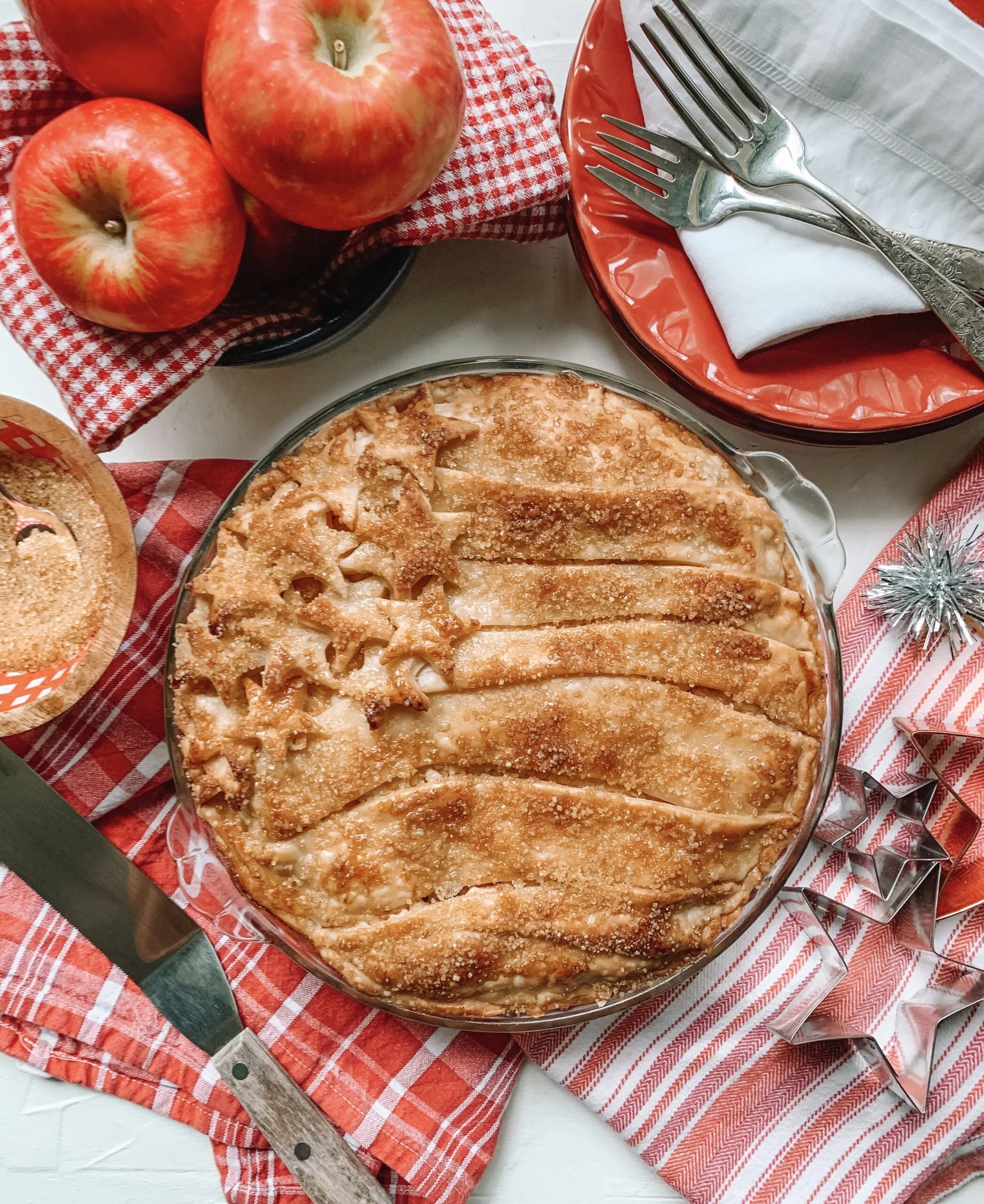 Cheddar Streusel Apple Pie: times two
