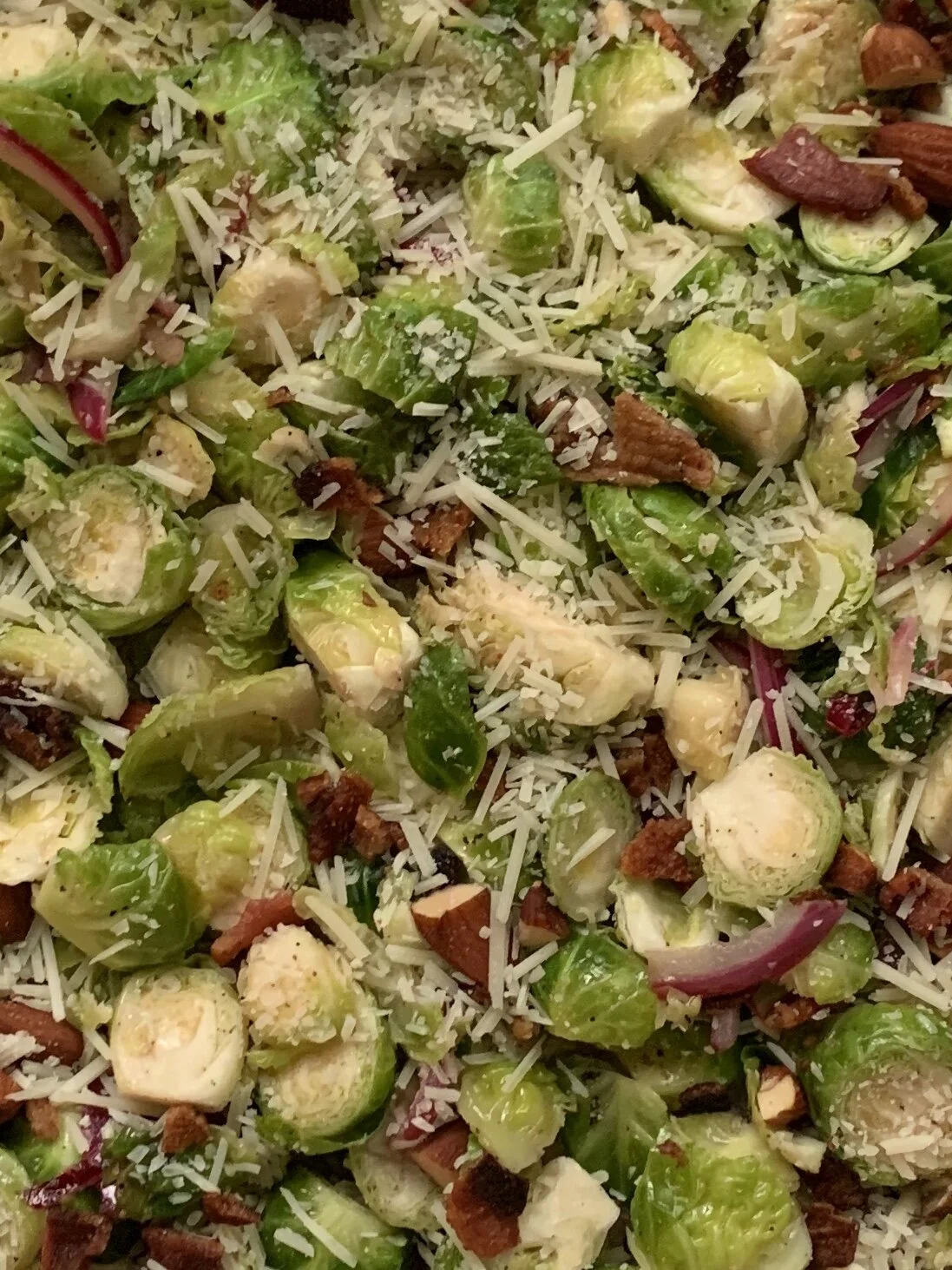 Lemony Almond Brussels Salad