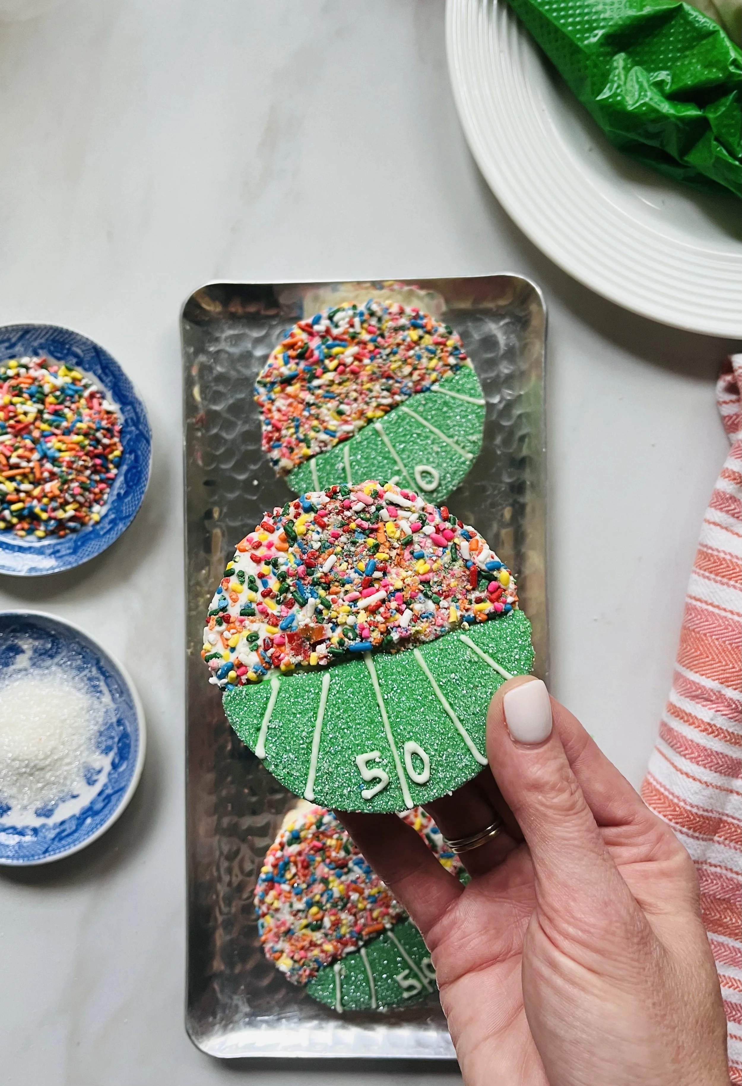 How To Decorate A Football Stadium Cookie