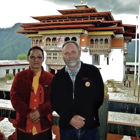 At Gangteng Gompa in the Phobjikha Valley with H.E. Gangteng Tulku Rinpoche, recognized as the body incarnation of Pema Lingpa, the extraordinary spiritual master and Dharma Treasure Revealer. I&rsquo;ve known Rinpoche since the late 1980&rsquo;s whe