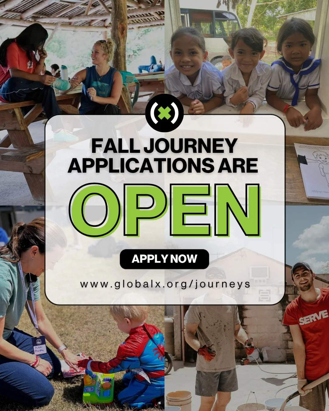 What could be waiting for you this fall? 

A new perspective. Meaningful connections. The chance to make a real difference. 

🌍 Journey applications are now open!
⏳ Deadline: May 11 
⚠️ Spots are limited 

Apply today&mdash;link in bio. #goglobalx