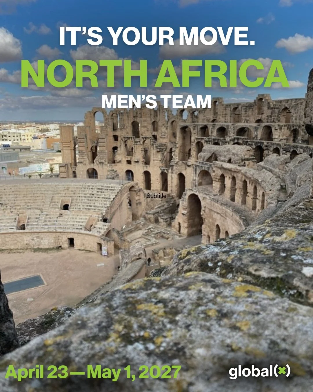 Your idea of a mission trip? It&rsquo;s bigger than that.

Think historic cities, prayer walks, early church history, and meaningful time with the missionaries serving in North Africa. This isn&rsquo;t about showing up and checking a box. It&rsquo;s 