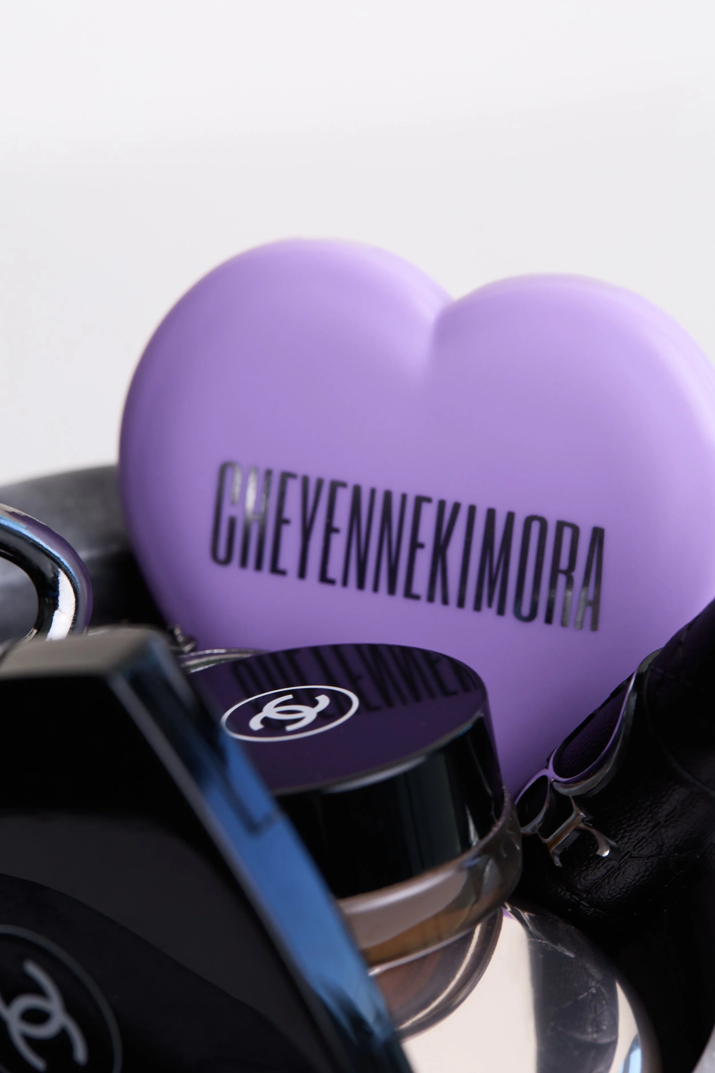 Close-up of the cheyennekimora compact mirror highlighting its polished texture and refined craftsmanship.