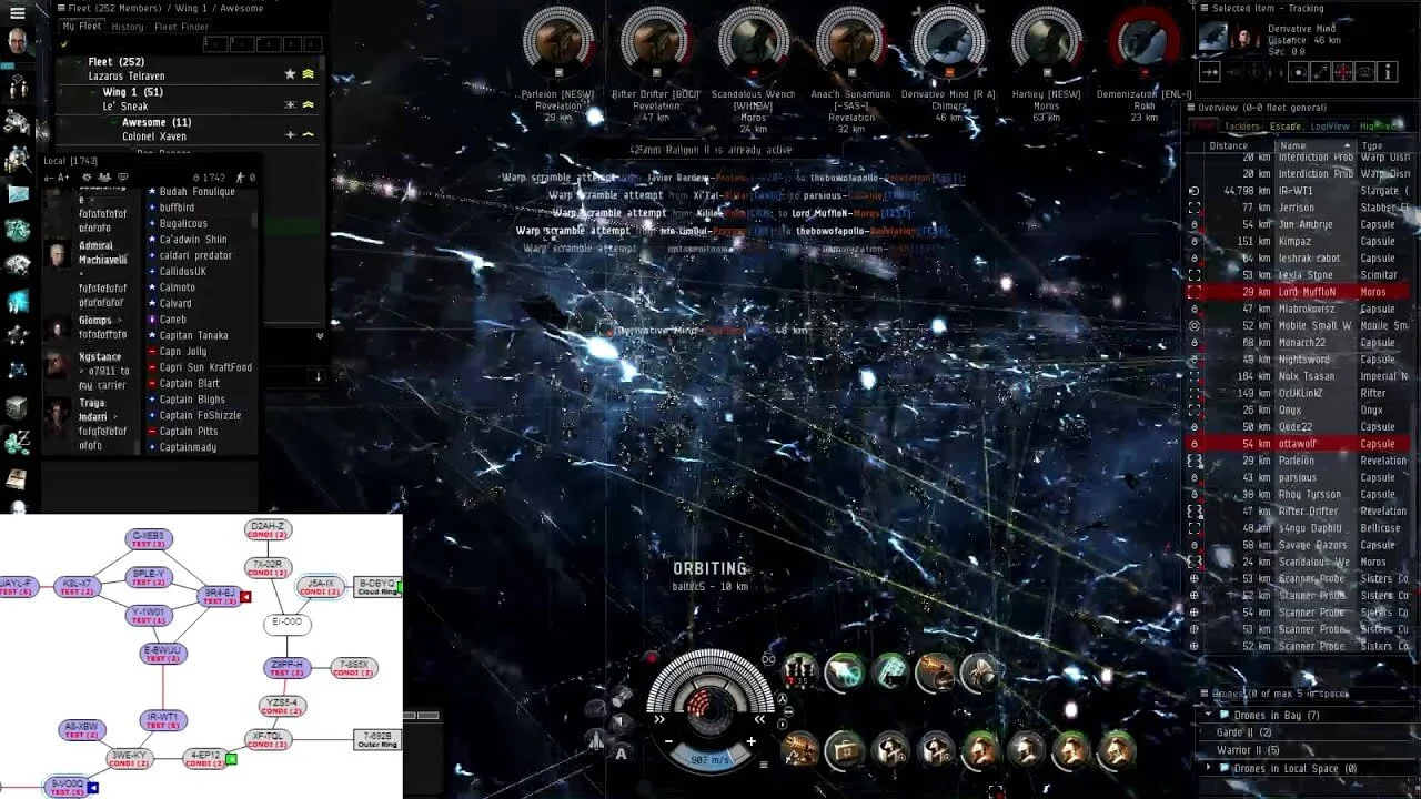 Screenshot of an ongoing battle durung the Fountain war. See this youtube link.