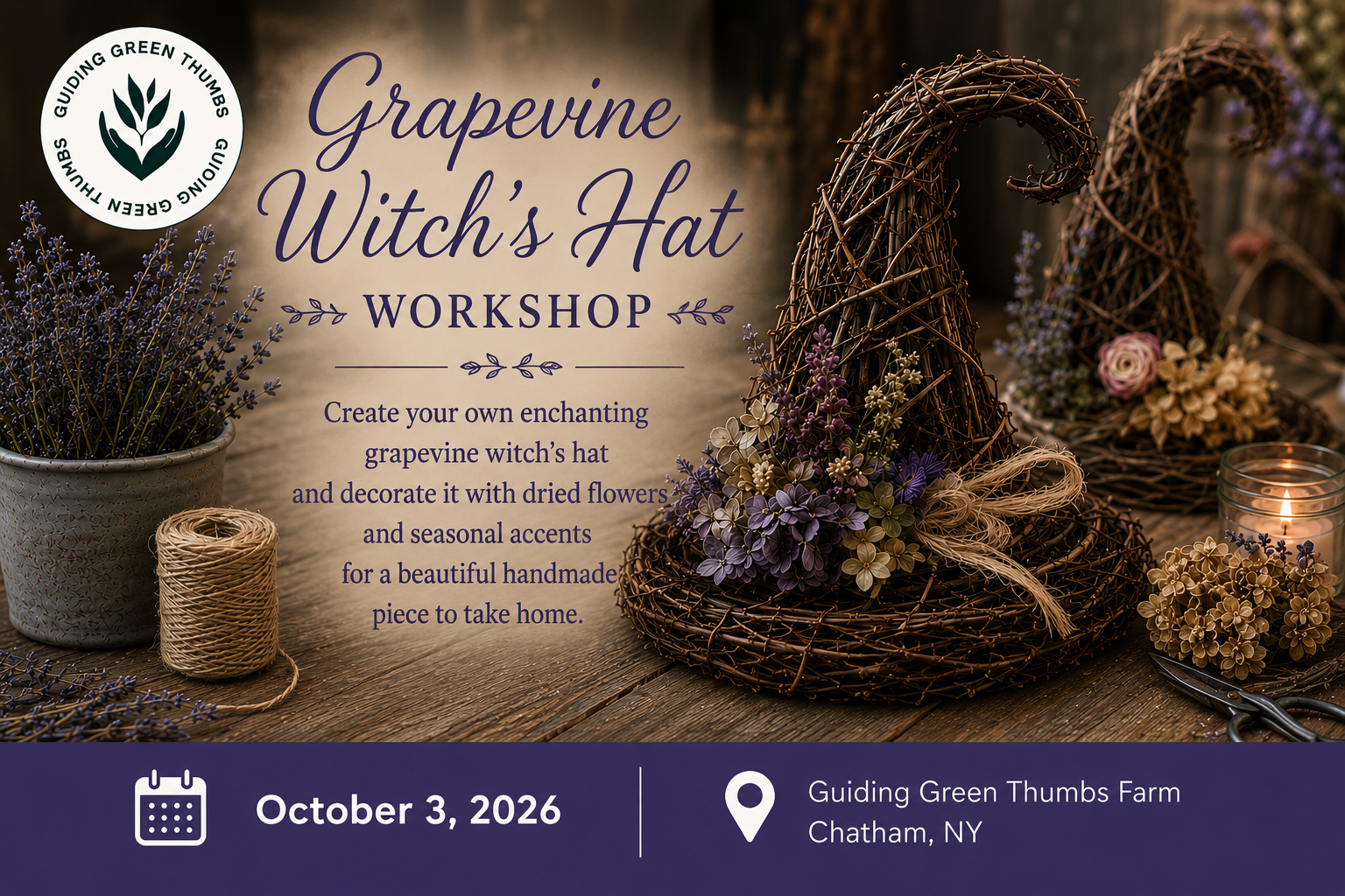 Grapevine Witch’s Hat Crafting Class
