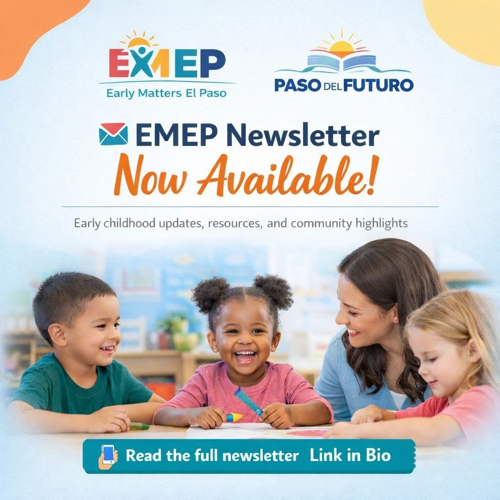 🌟Our latest EMEP Newsletter is here Paso del Futuro! 📬💫
 
Inside, you&rsquo;ll find early childhood updates, helpful resources, and community highlights supporting families and educators in El Paso.
 
Read the full newsletter: link in our bio 📲
 