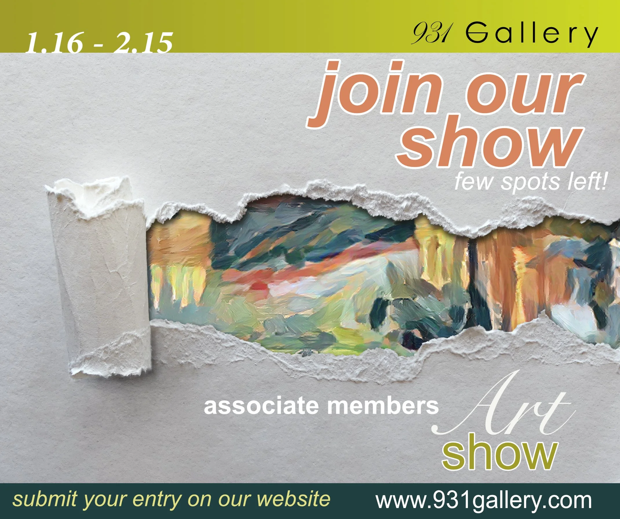 Call for Artists: Join our Associate Members show! Jan 16-Feb 15