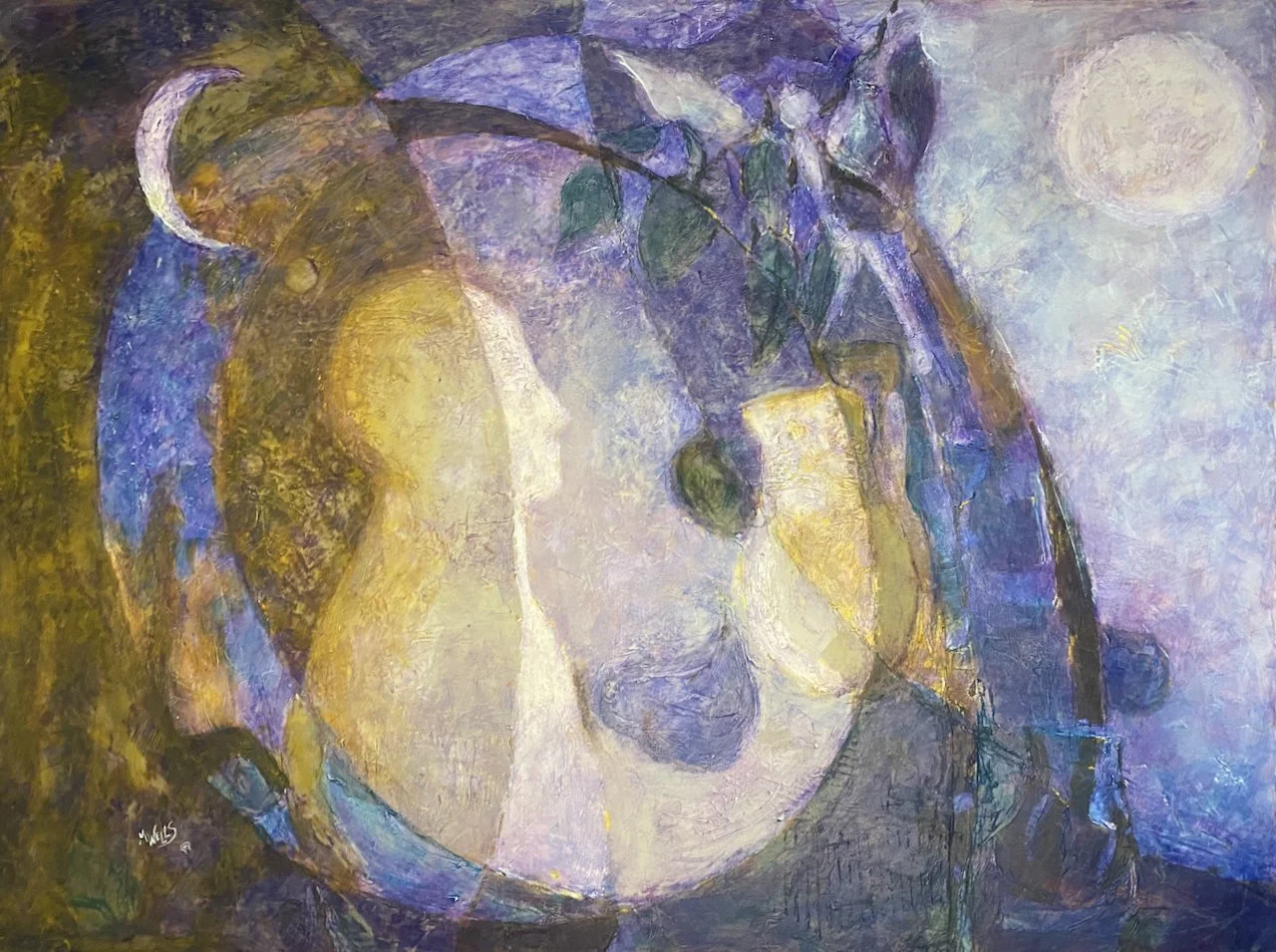 Marilyn Wells, Angel, oil and cold wax, 40x30