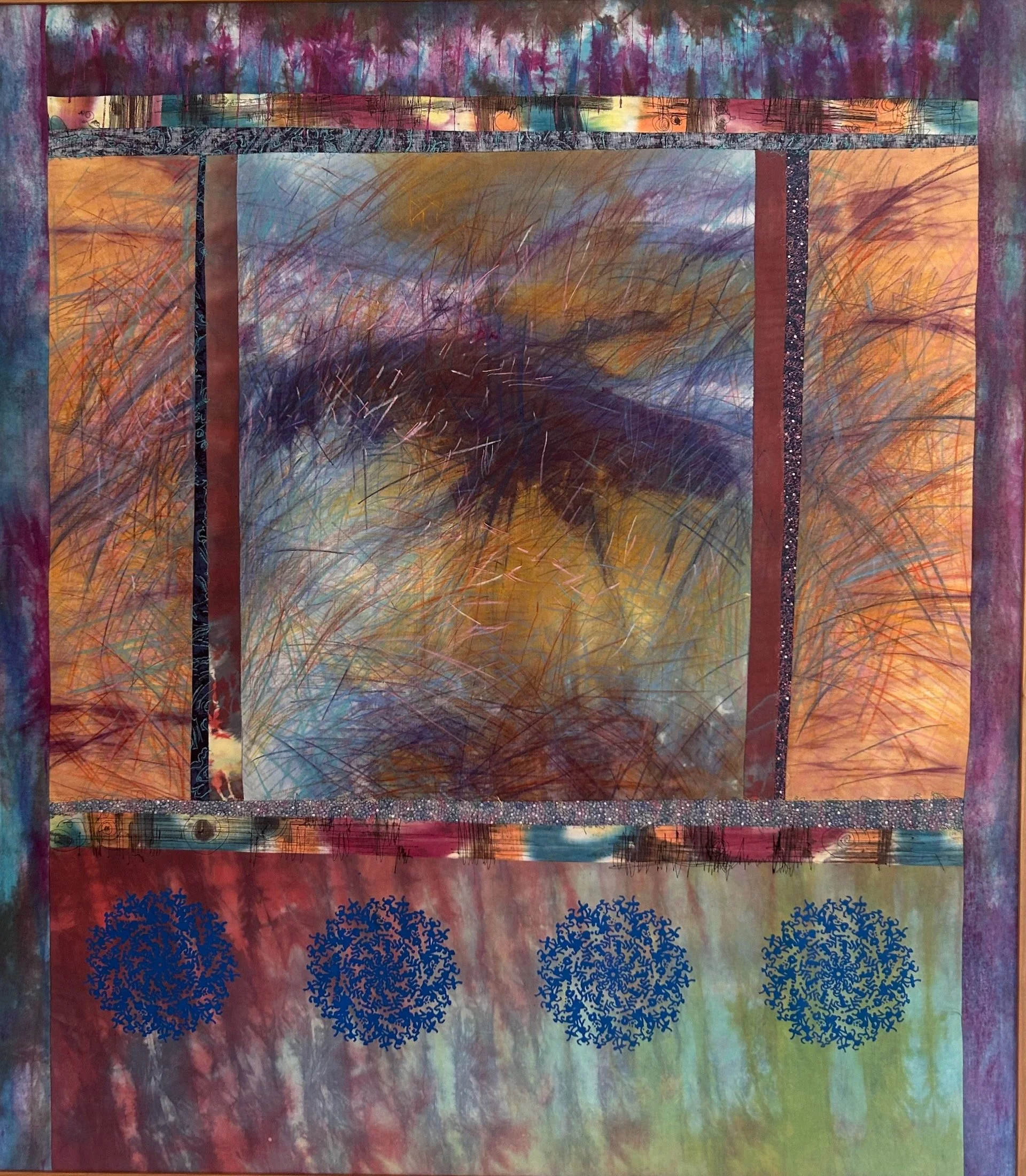 Pat Rucker, Trying to get Im, mixed fiber art media, 53x45