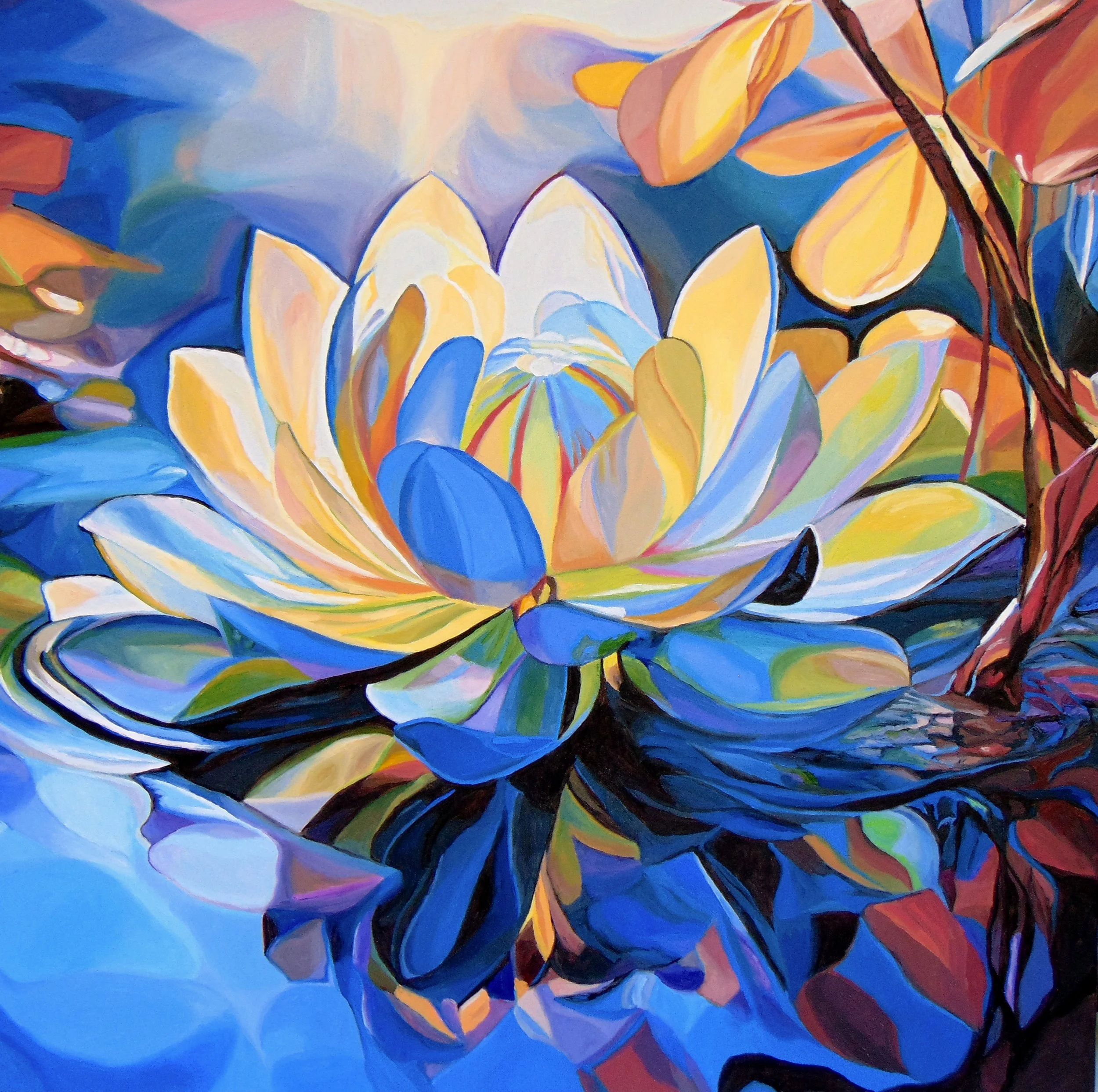Illuminated Petals, oil on canvas