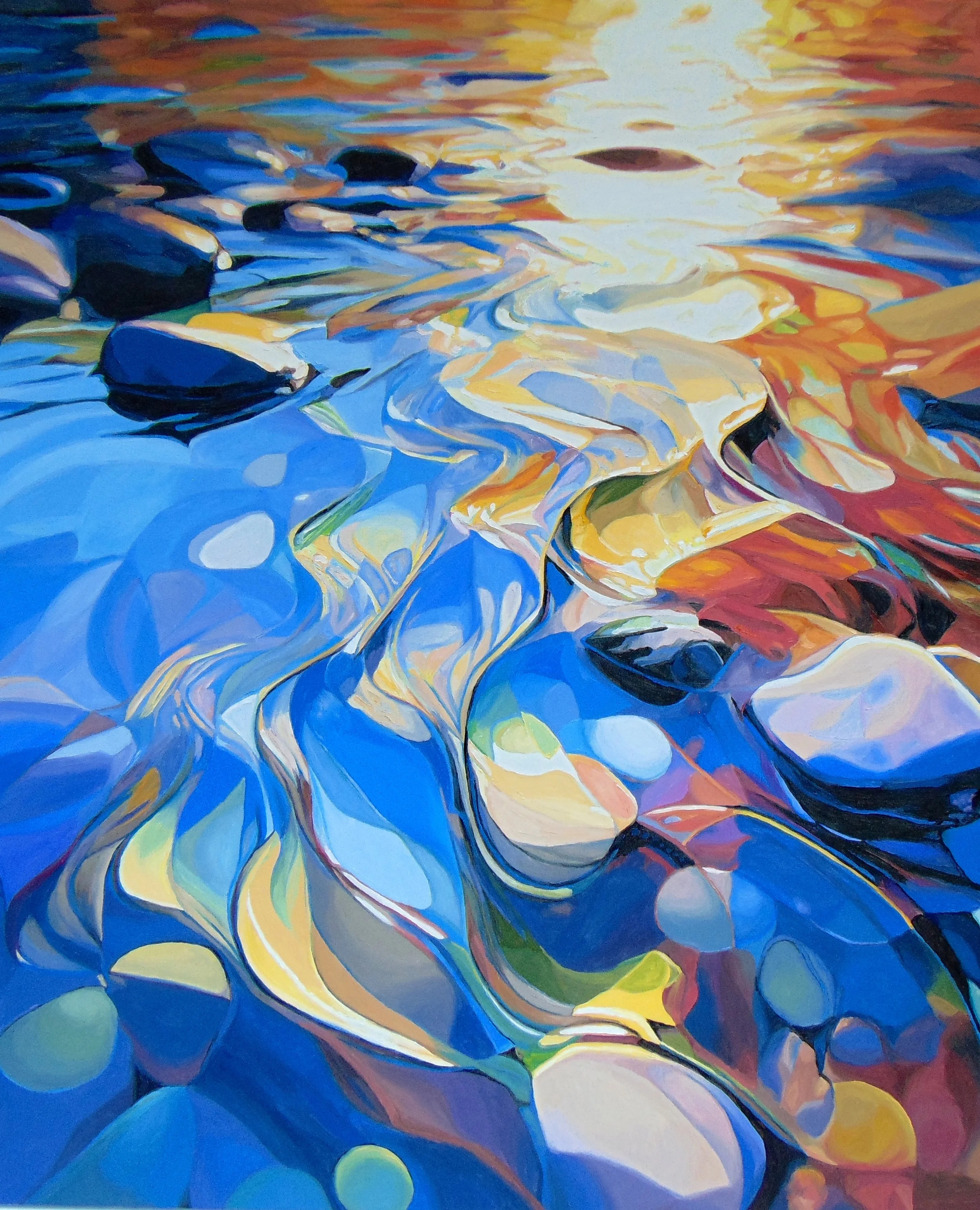 Sunset Ripples, oil on canvas