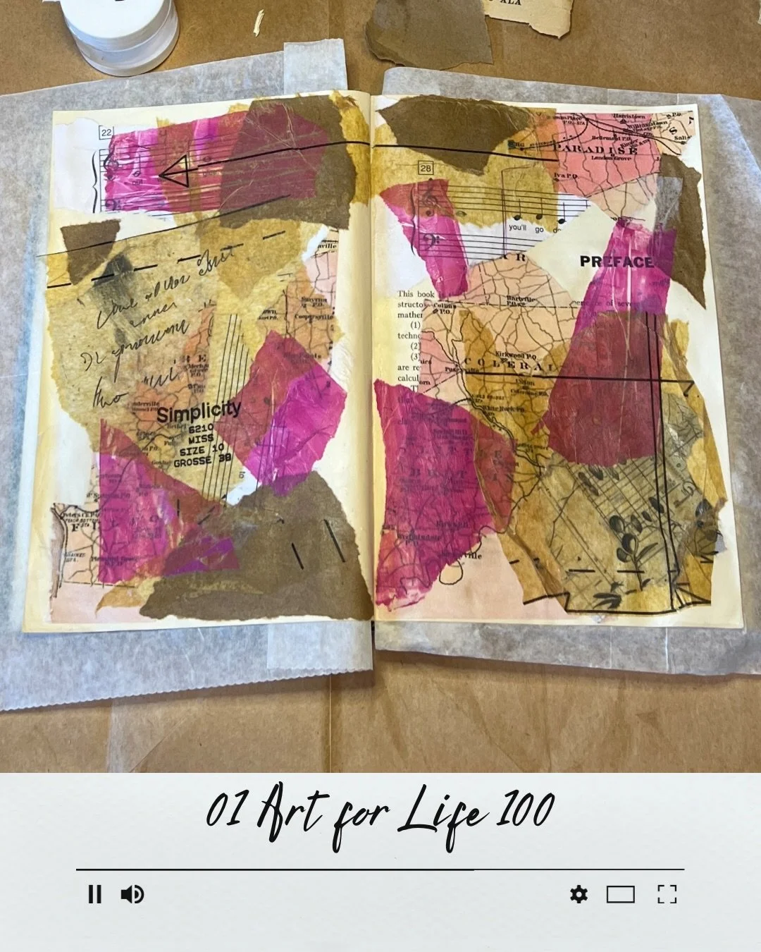Art for Life 100 - Day 1
Torn paper, glue, and an old book. 

#artforlife #artforlife100 #artheals #arttherapy #mixedmedia