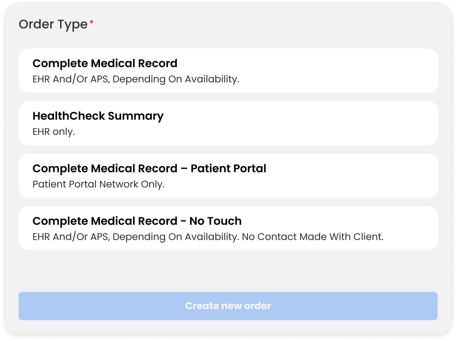 Order Types representation in UI