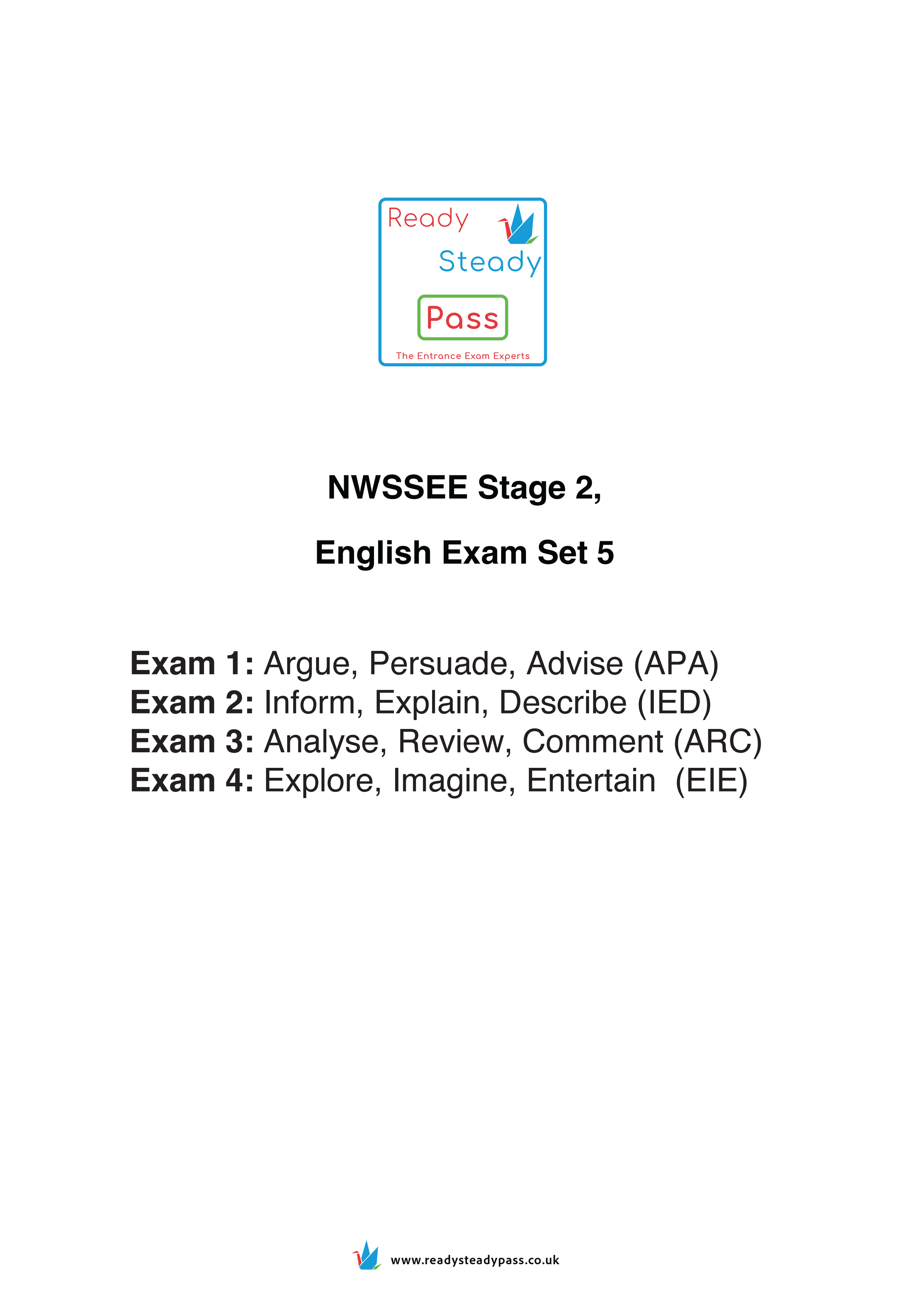 Sutton NWSSEE Stage 2: English, Exam Set 5