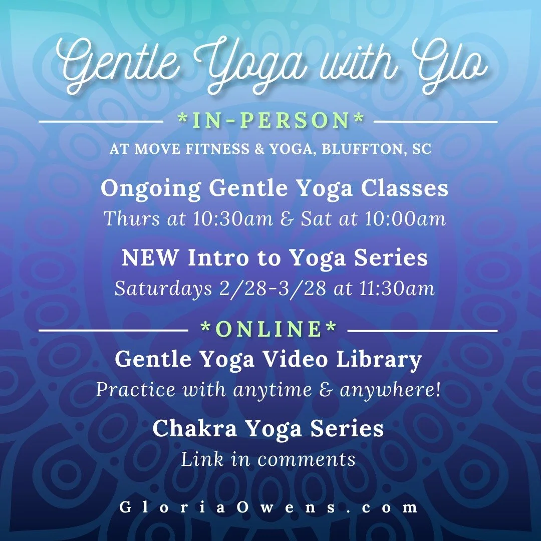 Need a break? A reset? A hug? A nap? I got you! 

Here is my February gentle yoga class schedule. My classes are designed for stiff bodies, busy minds and weary souls. Yes, you can do yoga &ndash; with mindfulness, modifications and a bit of moxie! 
