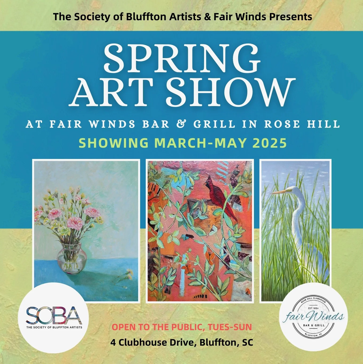 Social media post for SOBA, the Society of Bluffton Artists