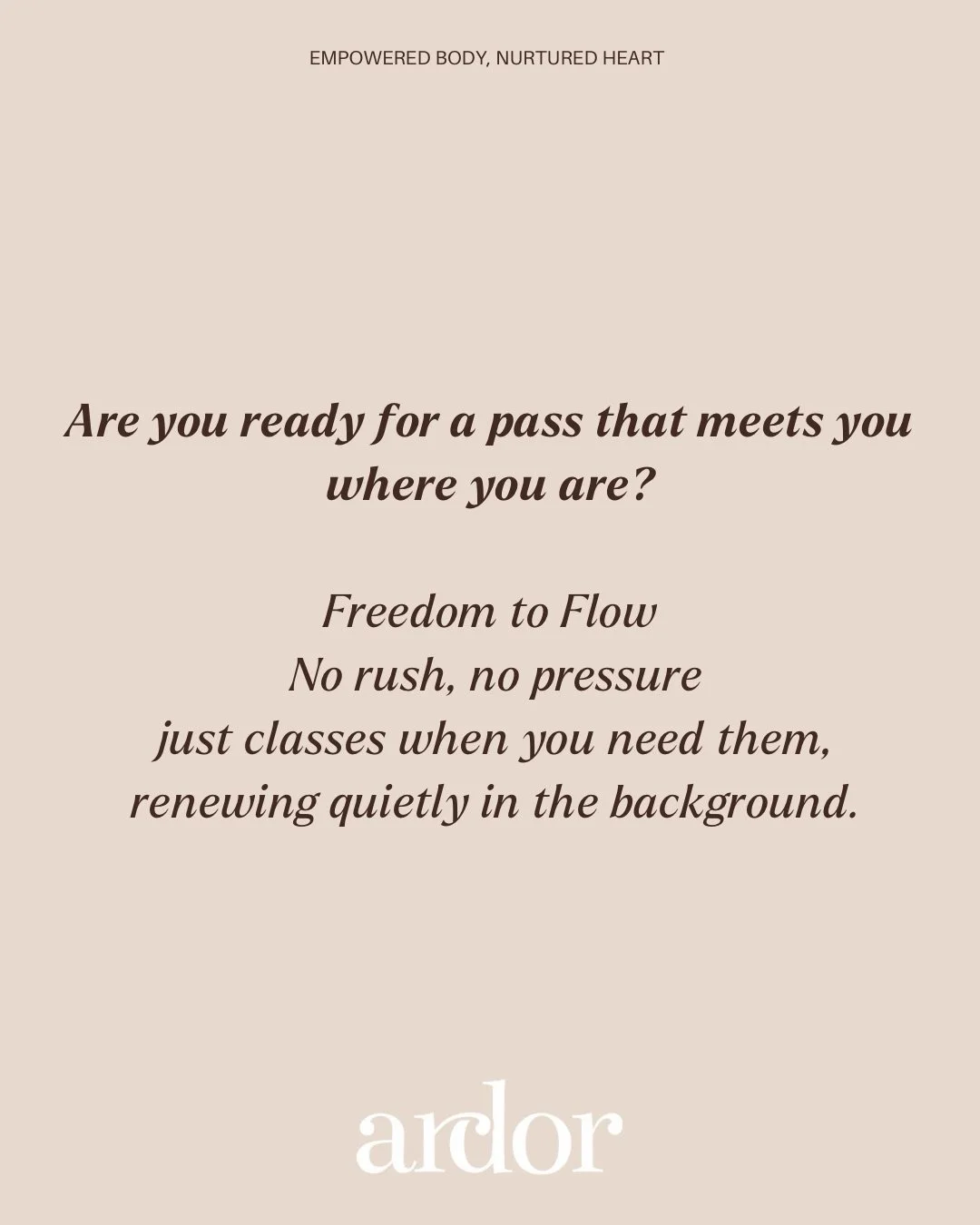 💫 Stop forcing your movement to fit your schedule.

Reformer or Mat. Strength or stillness. High energy or deeply grounding. Move exactly how your body needs.

Our Ultimate Move &amp; Flow Pack works with you ~ sessions gently refresh once you&rsquo