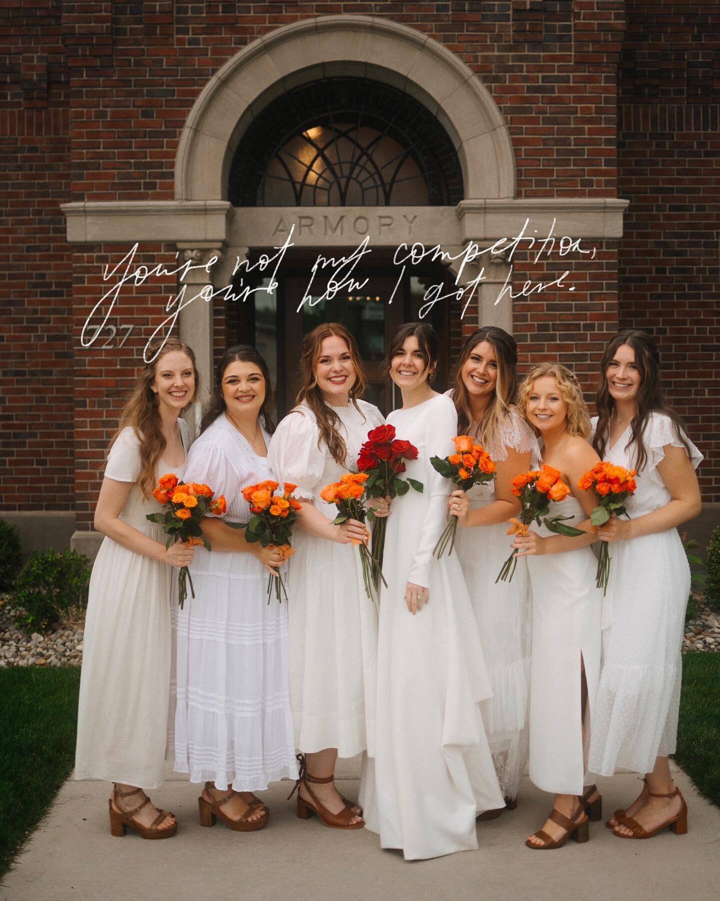 Her bridal identity is just as important as yours.

Everyone will tell you differently - it&rsquo;s your day, your marriage, all yours.

These women made me into the bride I am, so it was only fitting that they joined me in white when I said yes to A