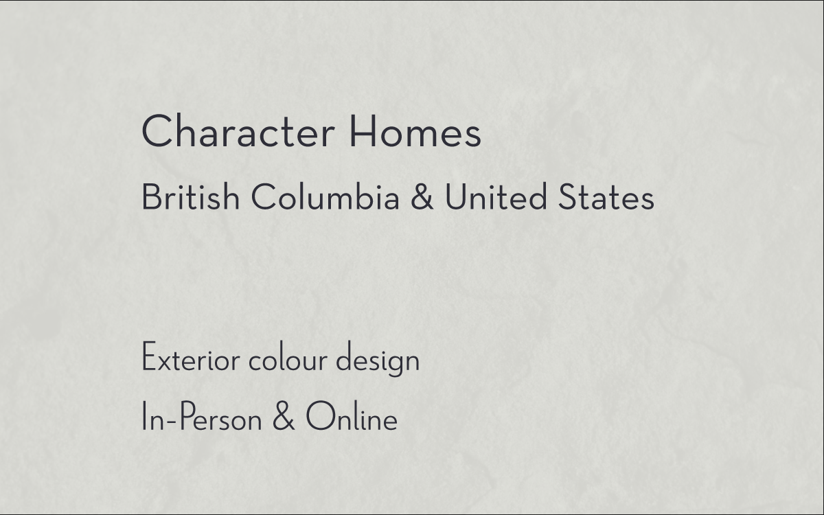 Colour design of a collection of Character Homes across North America