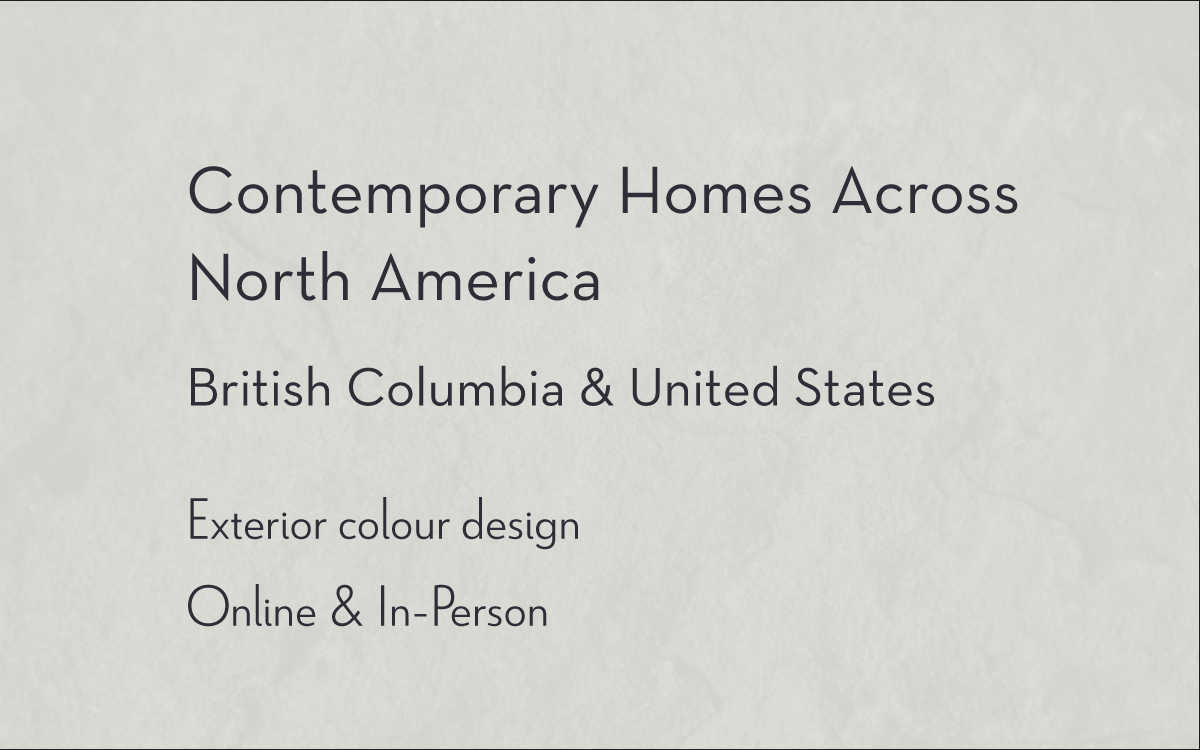 Exterior colour design for a selection of contemporary homes across North America