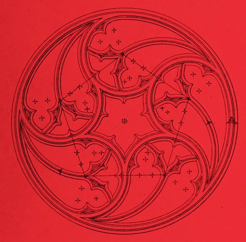 Drawing of pattern from round gothic window