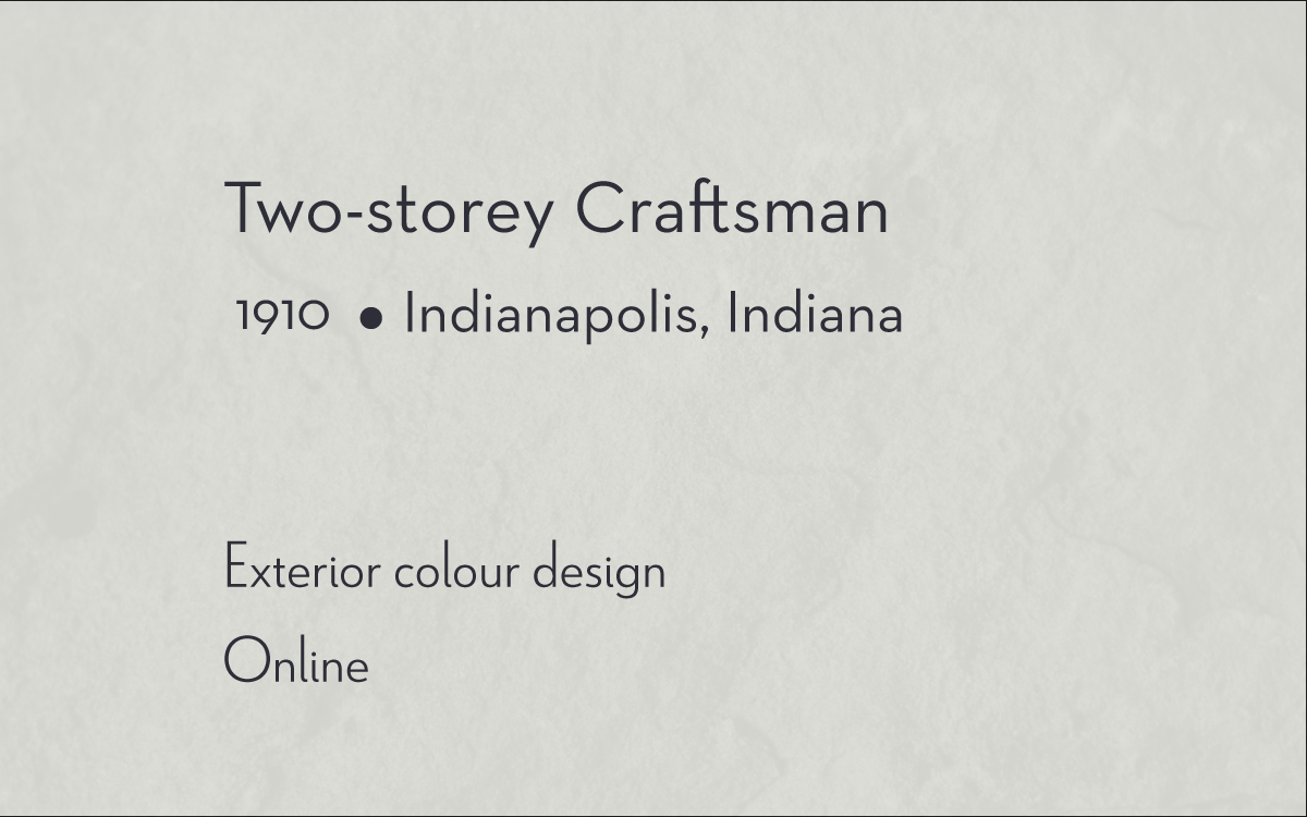 Exterior colour design for a two-storey Craftsman home in Indianapolis