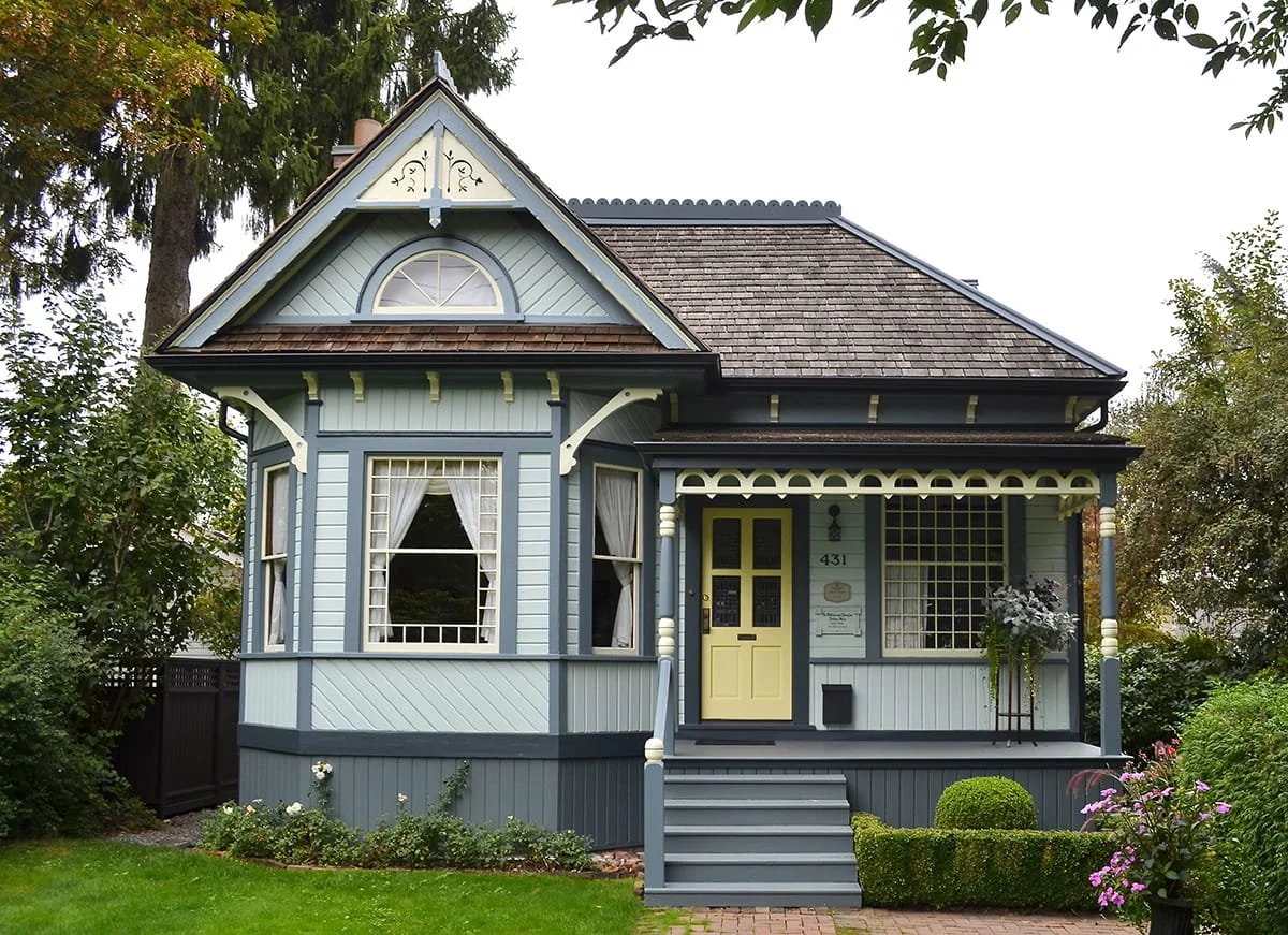 A registered heritage house in New Westminster architecturally updated with fresh historic colours for the exterior