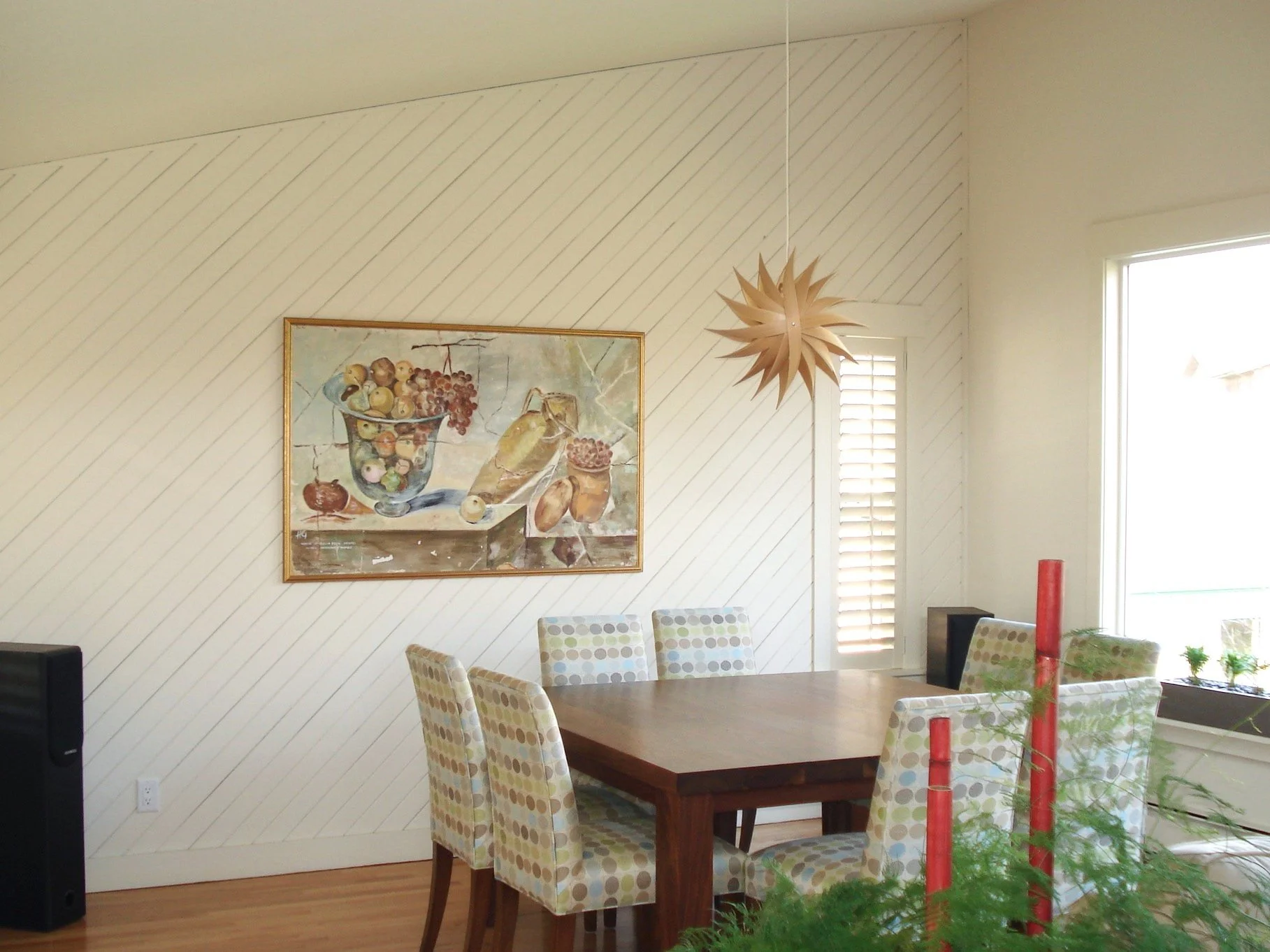 Interior of dining room  | Farrow and Ball Paints Lime White | White Rock BC | K Colour Design