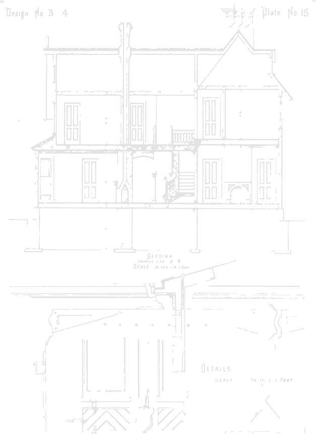 Architectural drawing of exterior of house