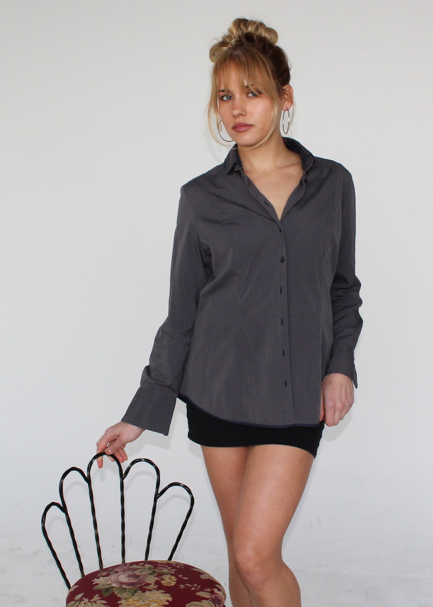 Charcoal Grey Button Down