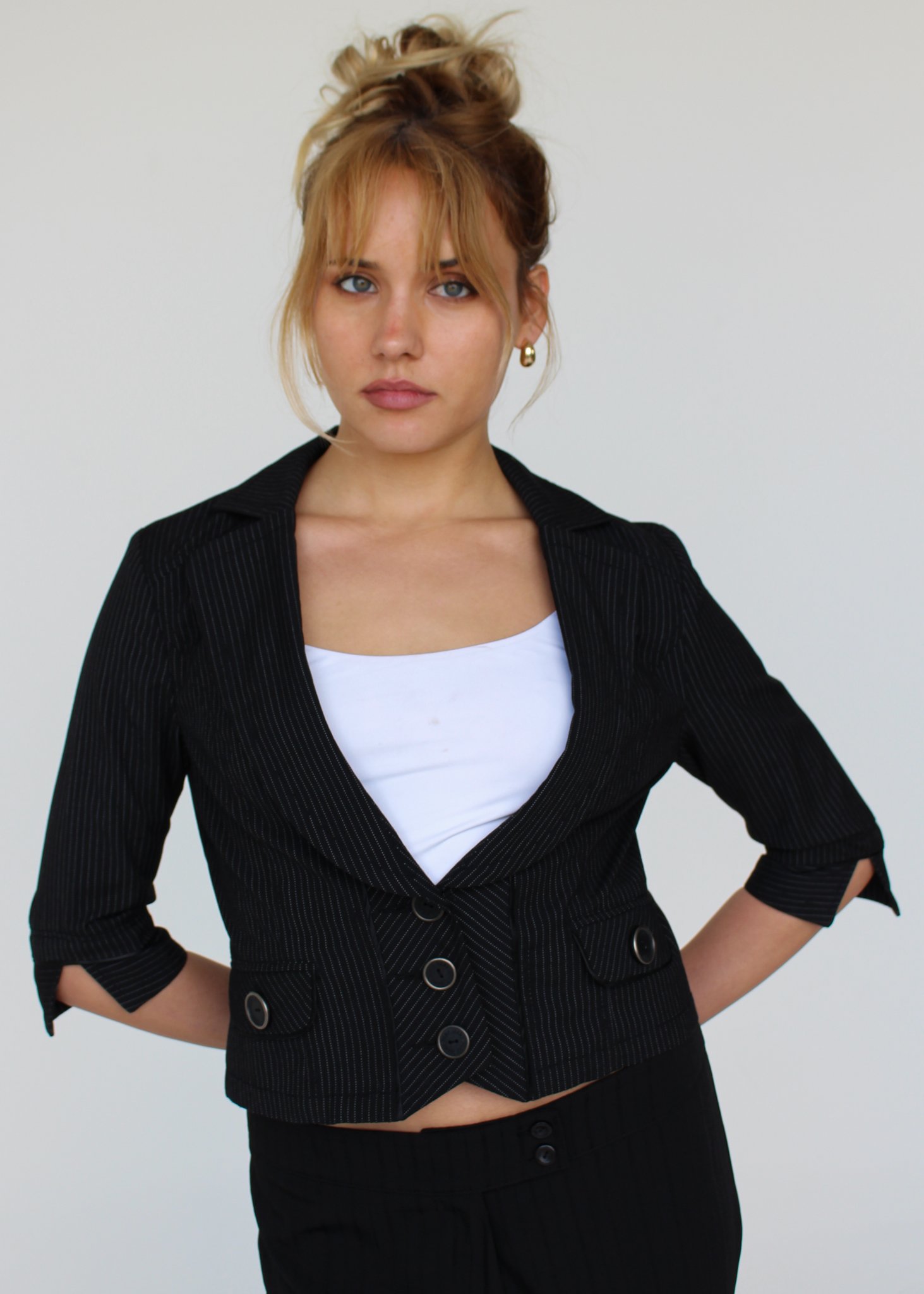 DKNY Pinstriped Blazer