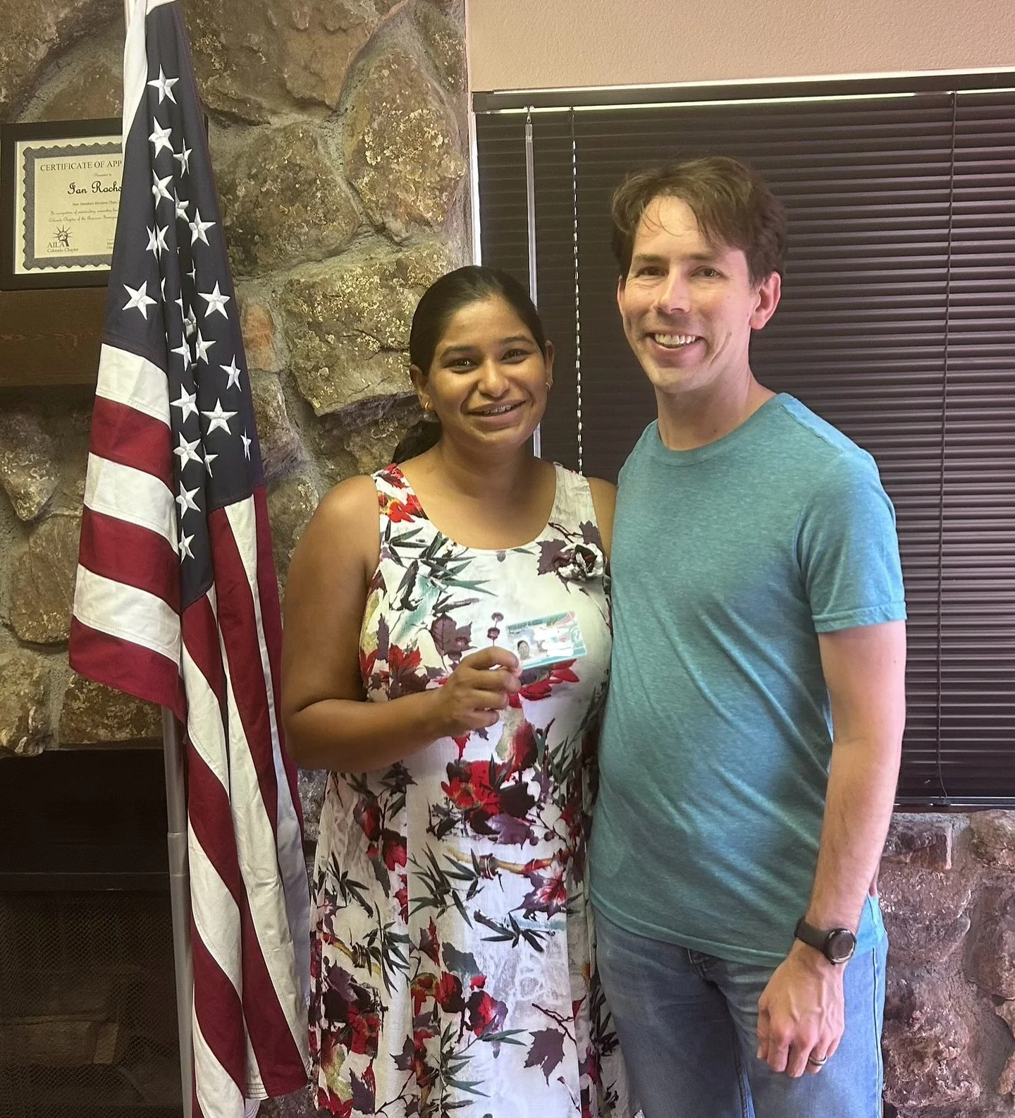 Congratulations to our clients R and E on the approval of their marriage-based #greencard! R first arrived in the U.S. from India 🇮🇳 on an H-1B visa in 2013. Years later, she and E fell in love, got married, and now she&rsquo;s officially a U.S. le