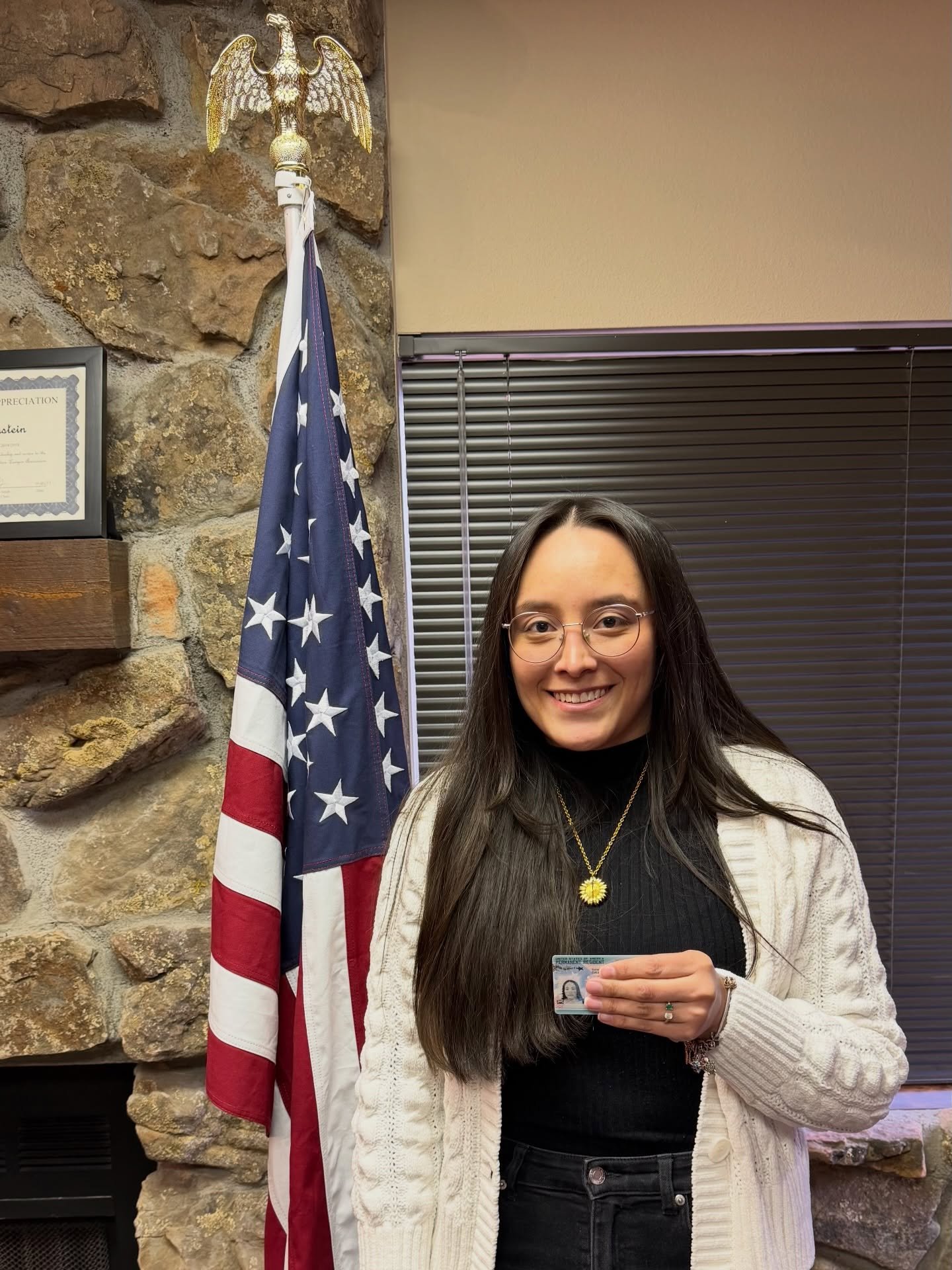 Please congratulate our client Daniela from Colombia 🇨🇴 for receiving her Lawful Permanent Residence (Green Card) through her U.S. Citizen husband Aaron! 🇺🇸