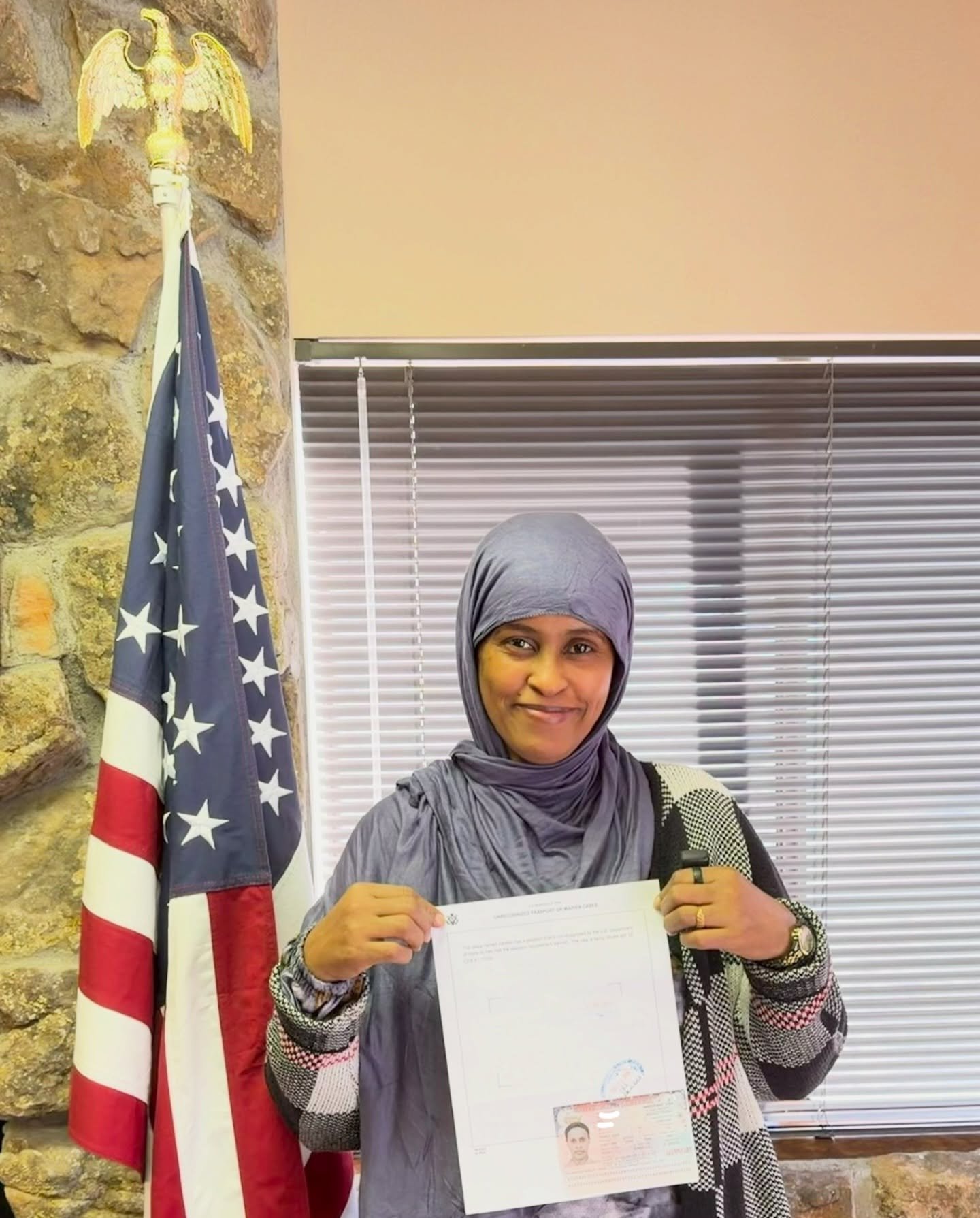 We finally get to welcome Shamso from #Somalia🇸🇴 after over four years of waiting for her visa to immigrate to America through her U.S. citizen husband! 🇺🇸
