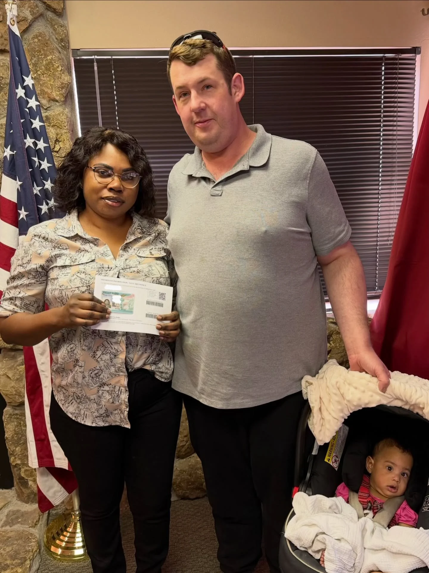 Congratulations to our client Jane from Uganda🇺🇬 for receiving her Legal Permanent Residence (Green Card) through her U.S. Citizen husband Shawn&hellip; now they can concentrate on more important things, like raising their adorable baby daughter! ?