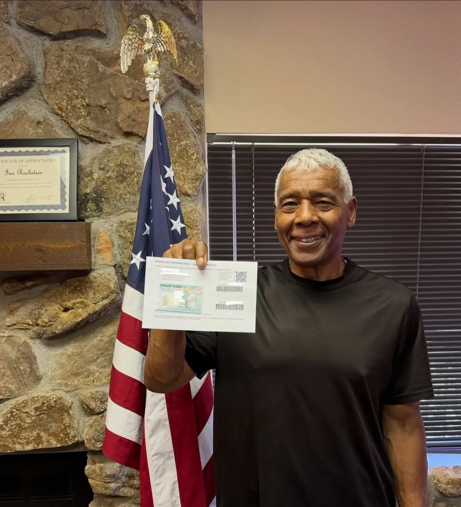 Congratulations to our client Yusuf for receiving his new green card!