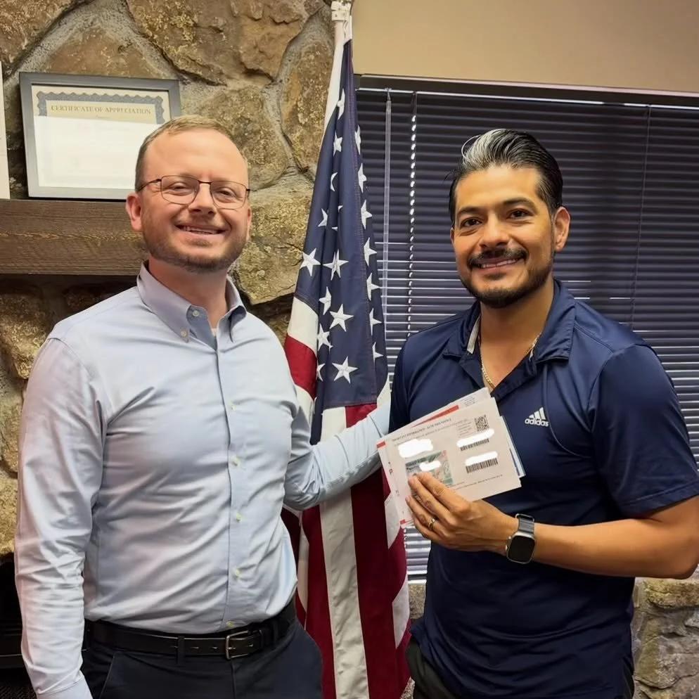 Congratulations to our client Jos&eacute; from Mexico 🇲🇽 for earning his adjustment of status green card (legal permanent residence) through his U.S. citizen wife Tara! 🇺🇸