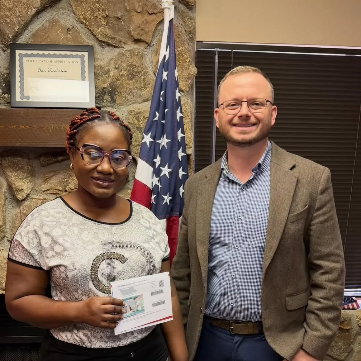 Please congratulate our client Mary from Ghana 🇬🇭 for receiving her Legal Permanent Residence (Green Card) through her U.S. Cizien husband Kofi! 🇺🇸
