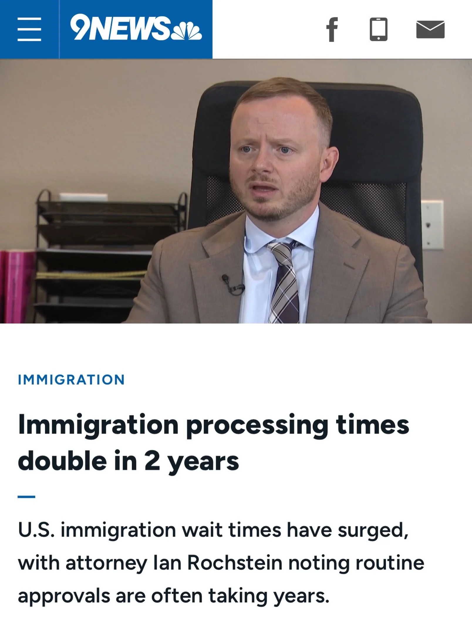 I spoke with @angeline.mccall at @9newsdenver about one of the most frustrating issues affecting families currently navigating the U.S. immigration system: rapidly increasing processing times.

For marriage-based green card applicants in Colorado, ca