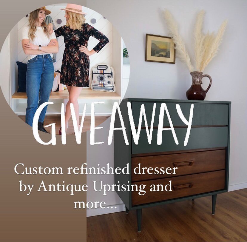 GIVEAWAY 🚨 From our local business to yours, we wanted to say thank you to our followers for all of YOUR support in 2021 with a #giveaway! 
.
I have teamed up with @sprucehomesyxe  here is what&rsquo;s up for grabs: A refinished Mid Century Modern T