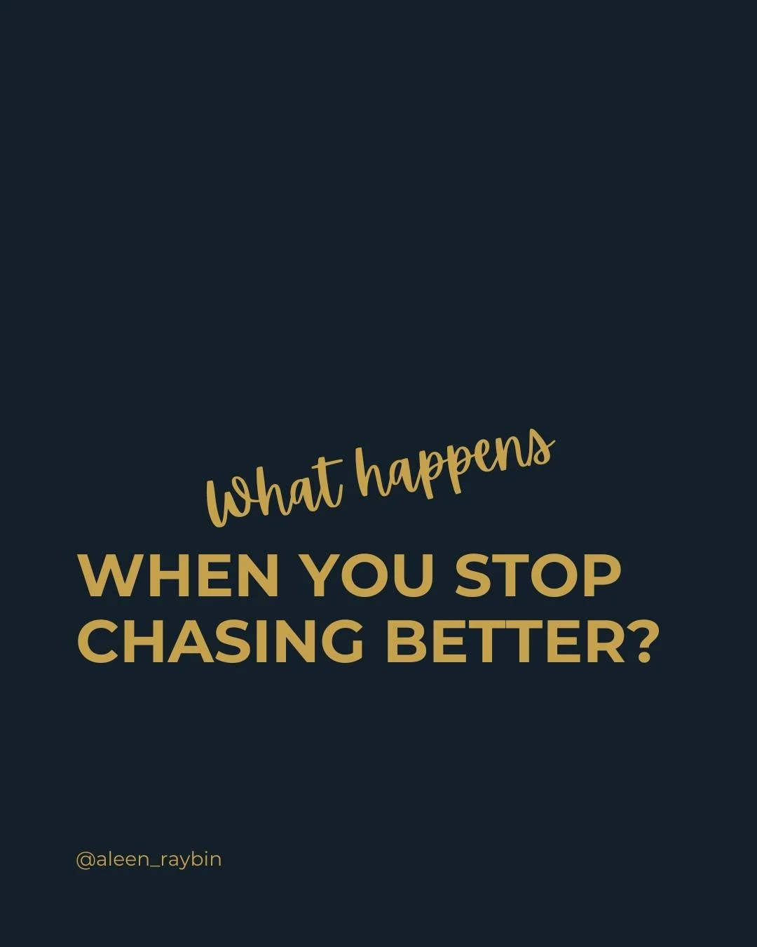 What happens when you stop chasing better?
Not in a giving up way.

In a:
nothing about me needs fixing right now
kind of way.

At first, 
it feels wrong.
Flat.
Unproductive.
Like you&rsquo;re missing something.

Because your system is used to:
impro