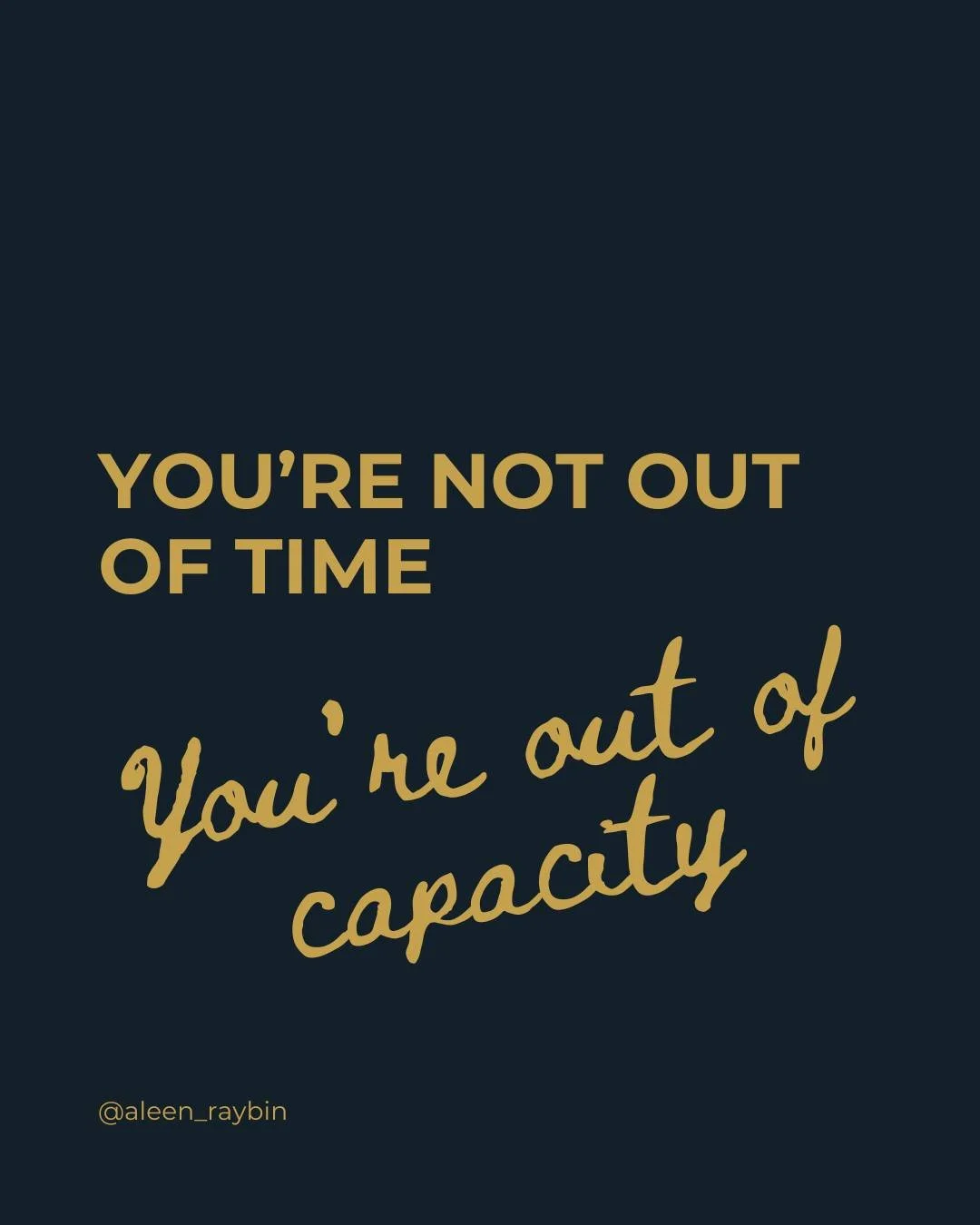 You&rsquo;re not out of time.
You&rsquo;re out of capacity.

But &ldquo;out of time&rdquo; feels easier to name.
It sounds logistical.
Fixable.
Like something you can solve with better planning.
So you try to optimize.
Rearrange your schedule.
Fit mo