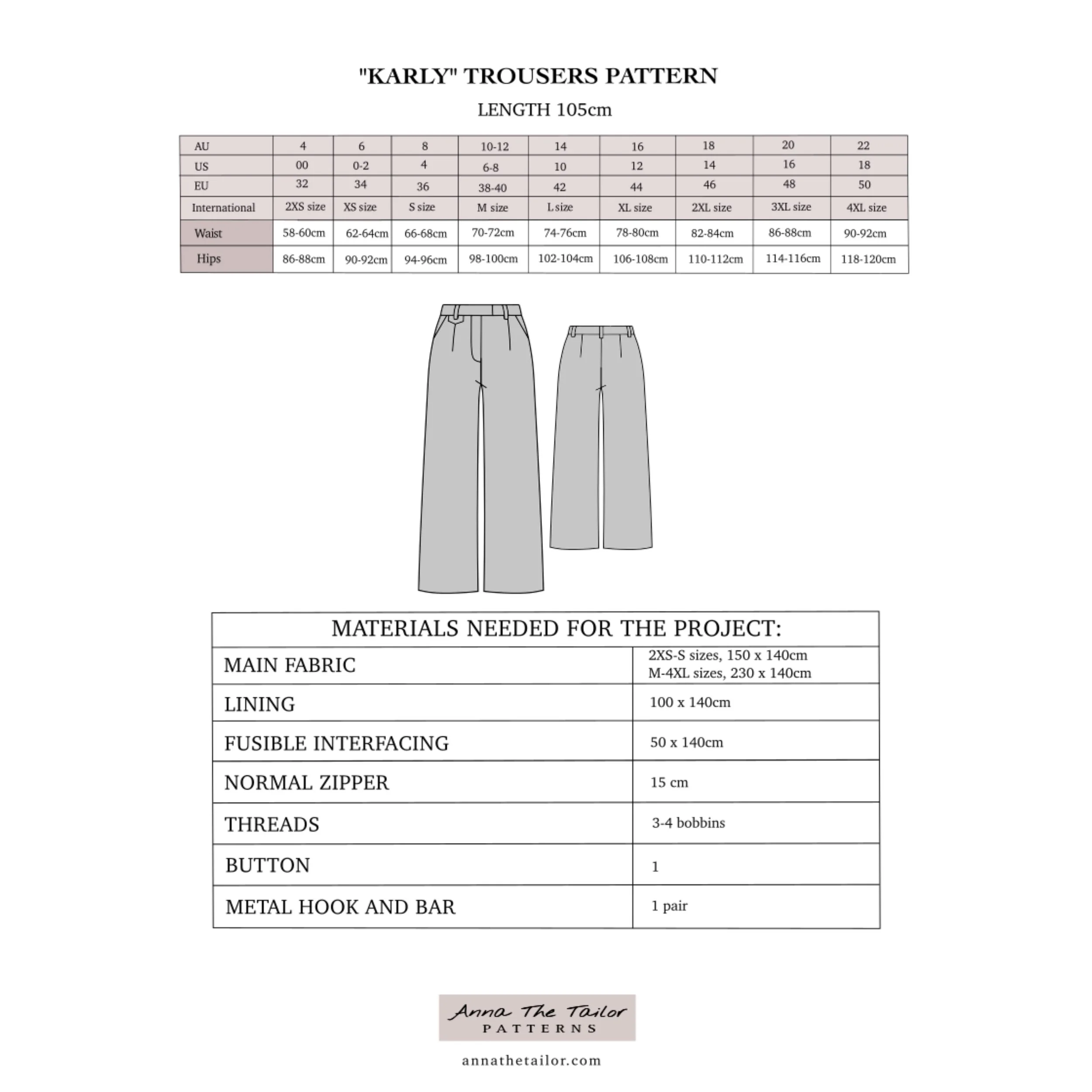EVERLY TRACKPANTS PATTERN — Anna The Tailor
