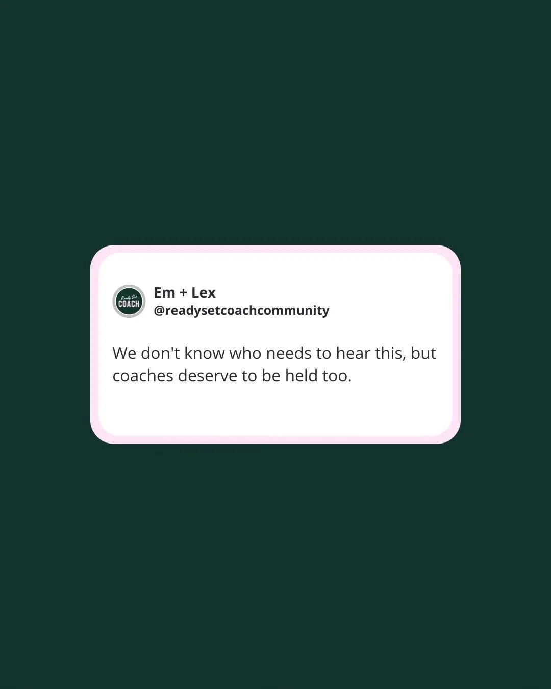 As Thanksgiving looms around the corner this is your reminder to schedule time for YOU. Time for self care and allowing yourself to be held by others. You&rsquo;re amazing and it&rsquo;s ok to remove that coaching hat every once in a while.